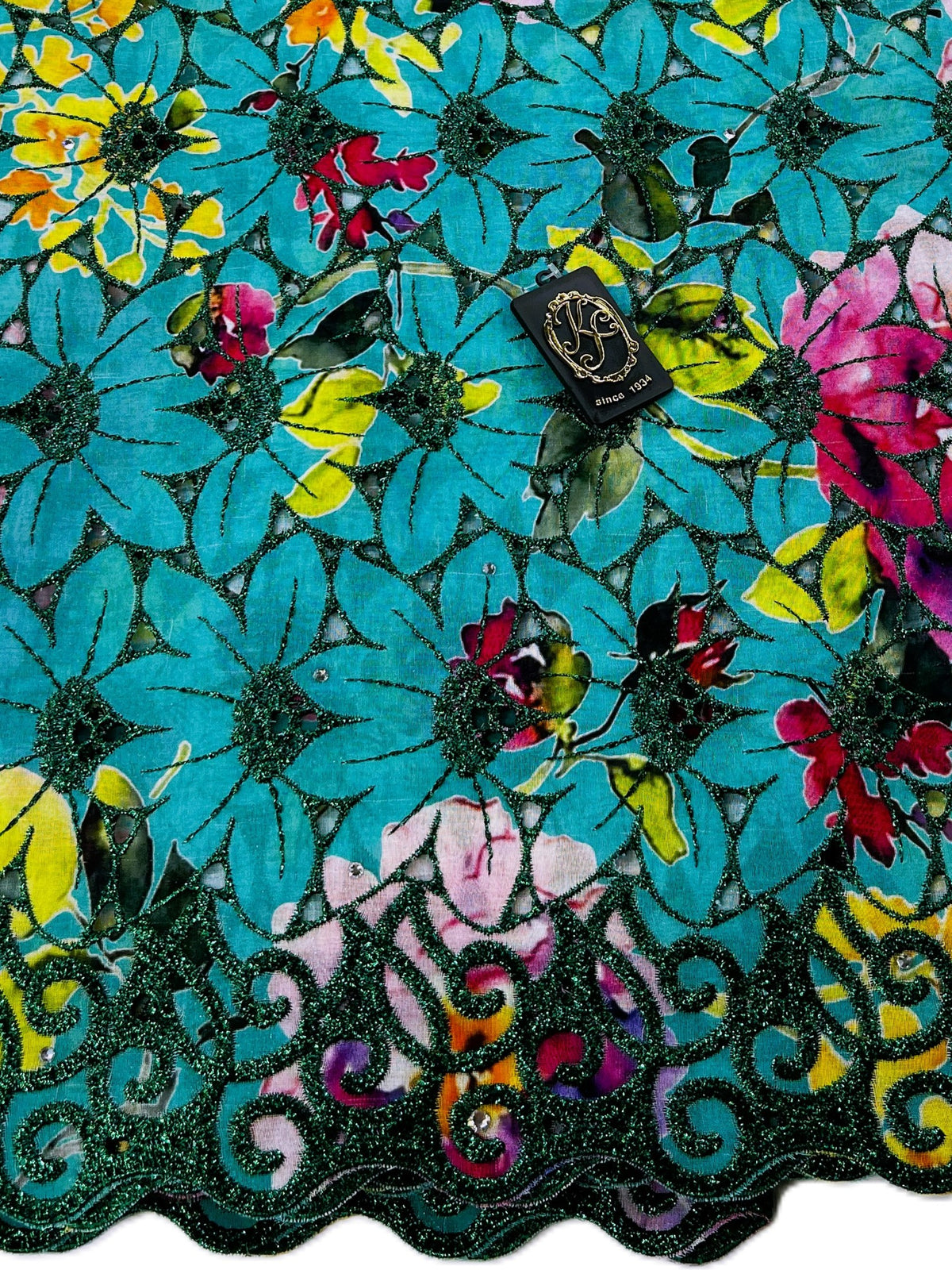 8200 Swiss Printed Voile Allover w/Swarovski