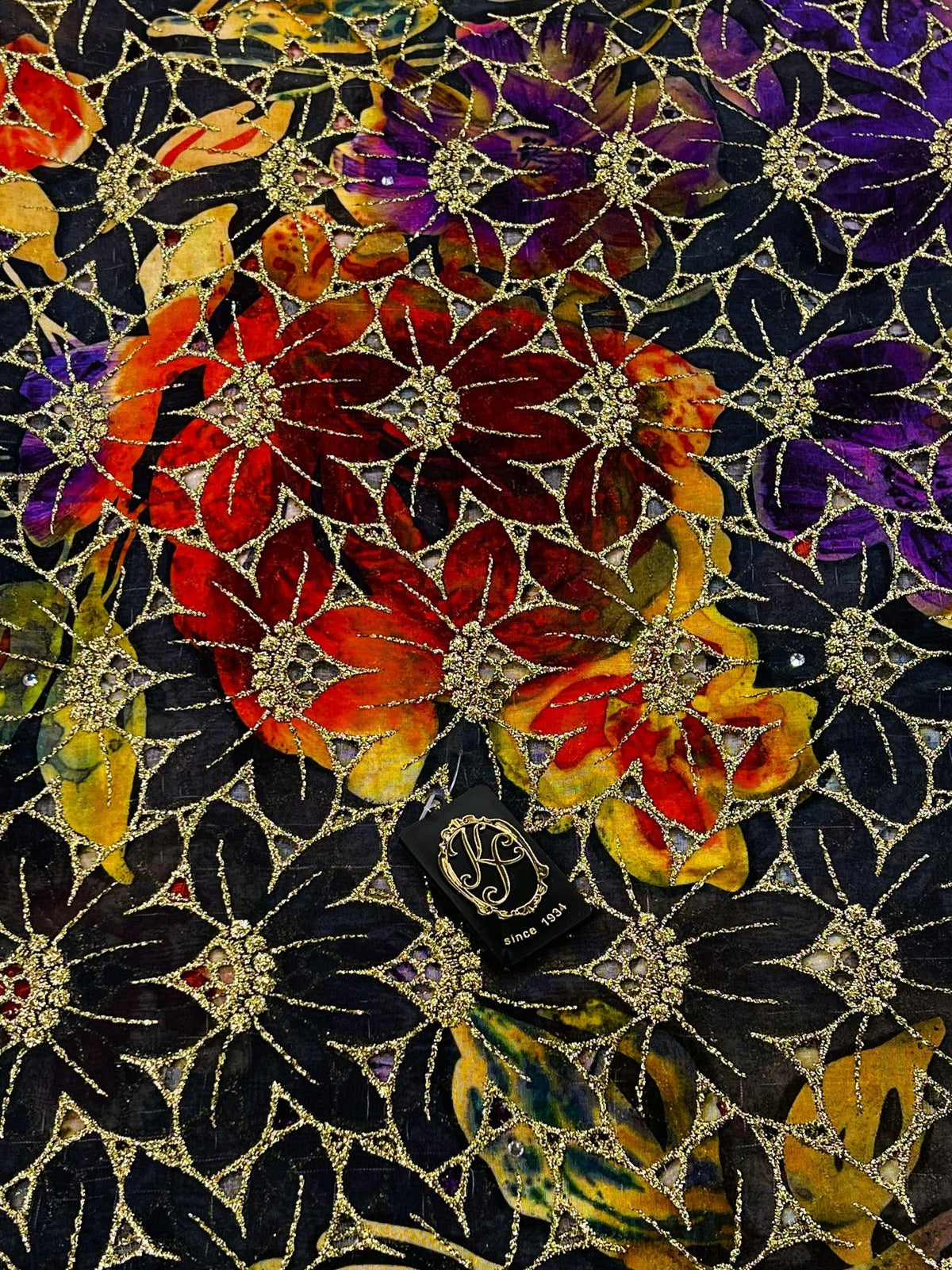 8200 Swiss Printed Voile Allover w/Swarovski