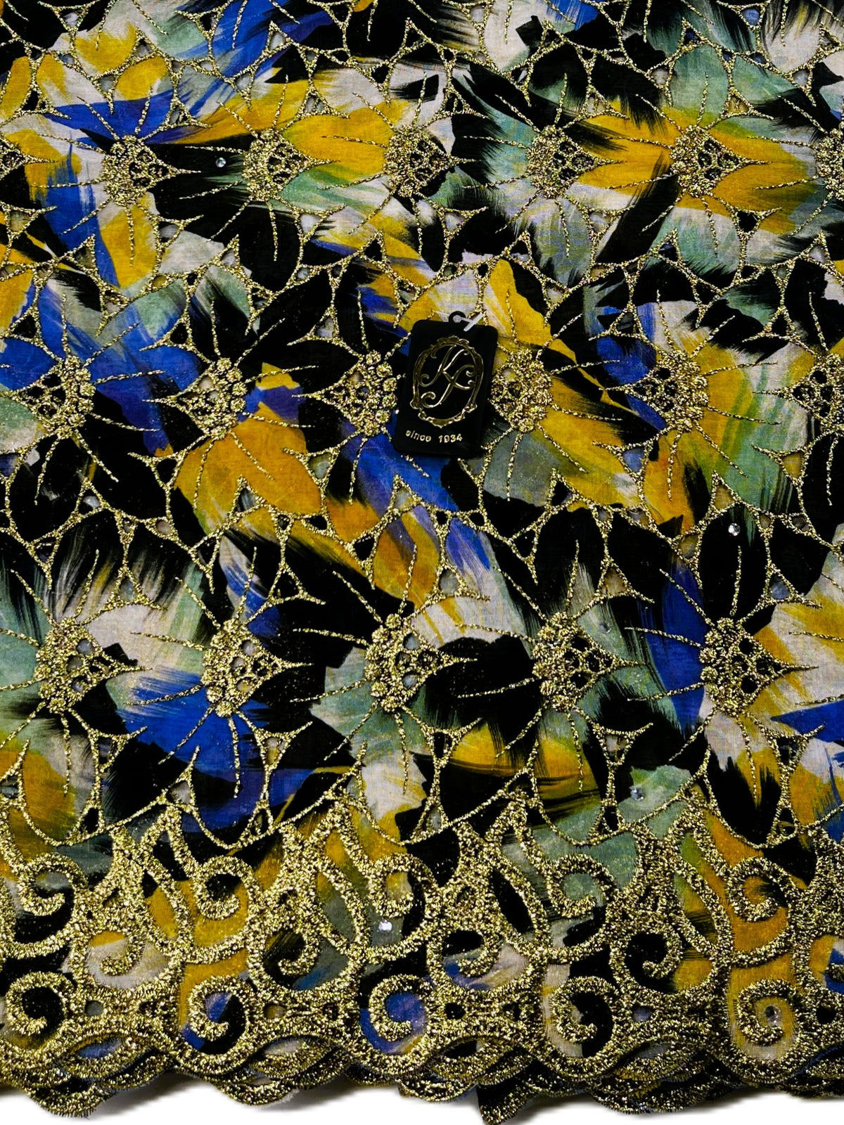 8200 Swiss Printed Voile Allover w/Swarovski