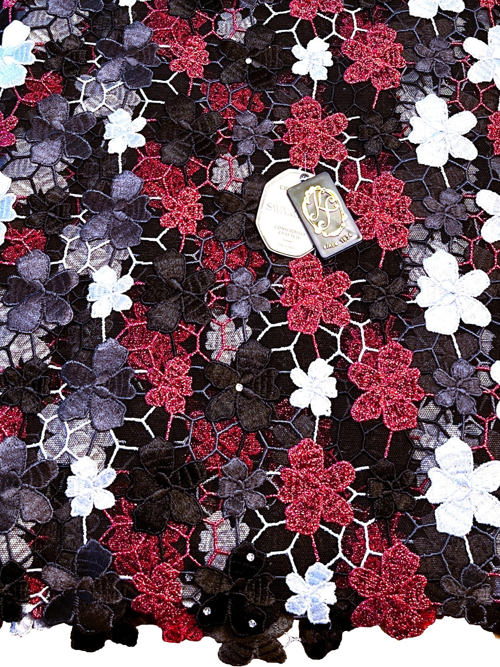 9338N - Swiss Full Net Guipure Lace w/Swarovski