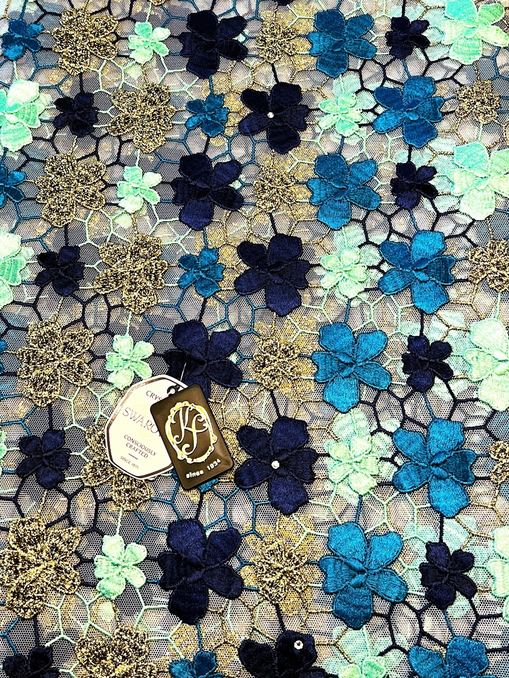 9338N - Swiss Full Net Guipure Lace w/Swarovski