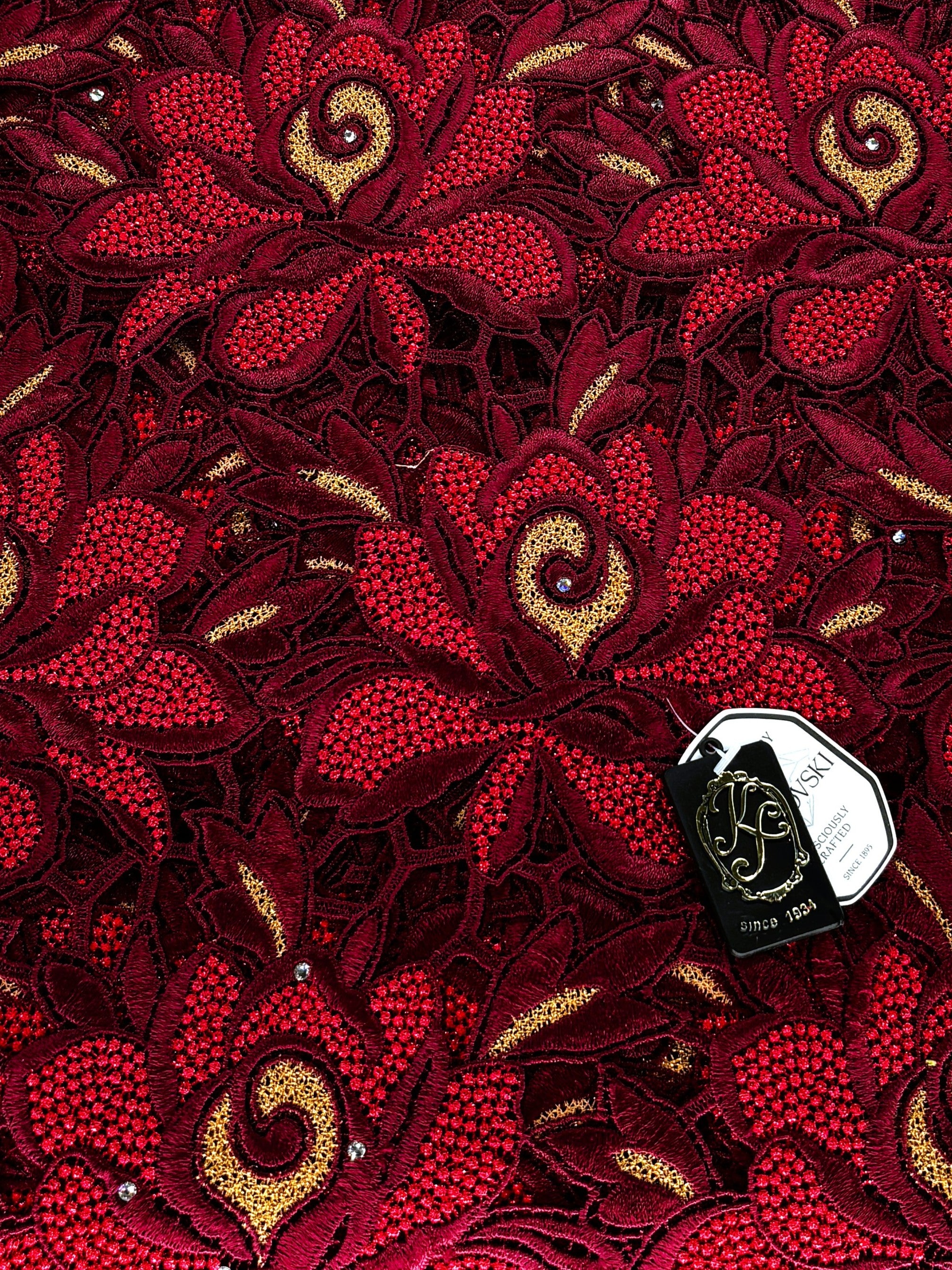 324127 Net Full Guipure w/Swarovski