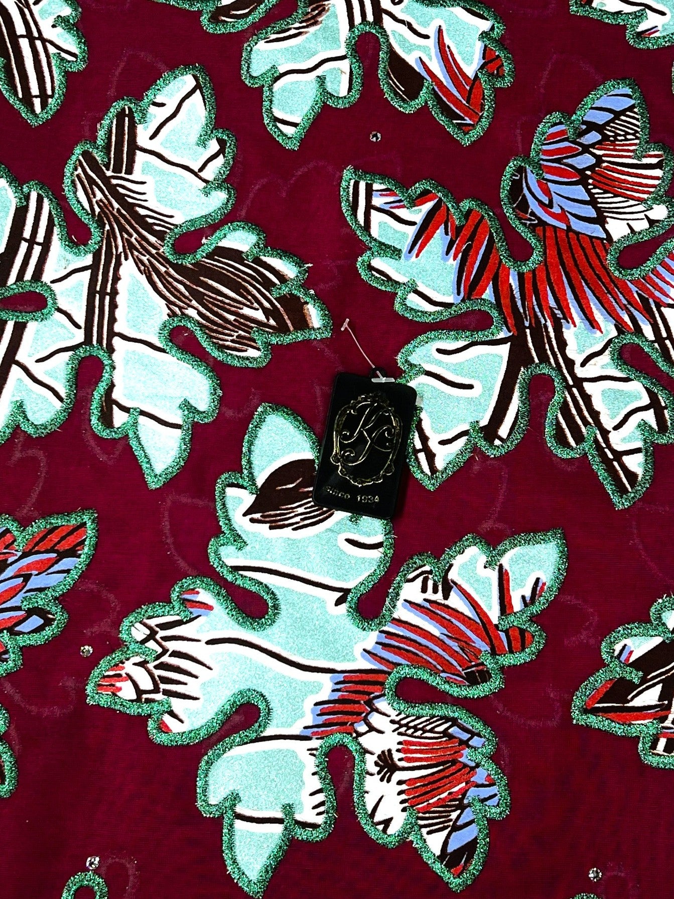 7470W – Swiss Vlisco Printed Wax Voile w/Swarovski and Double Borders