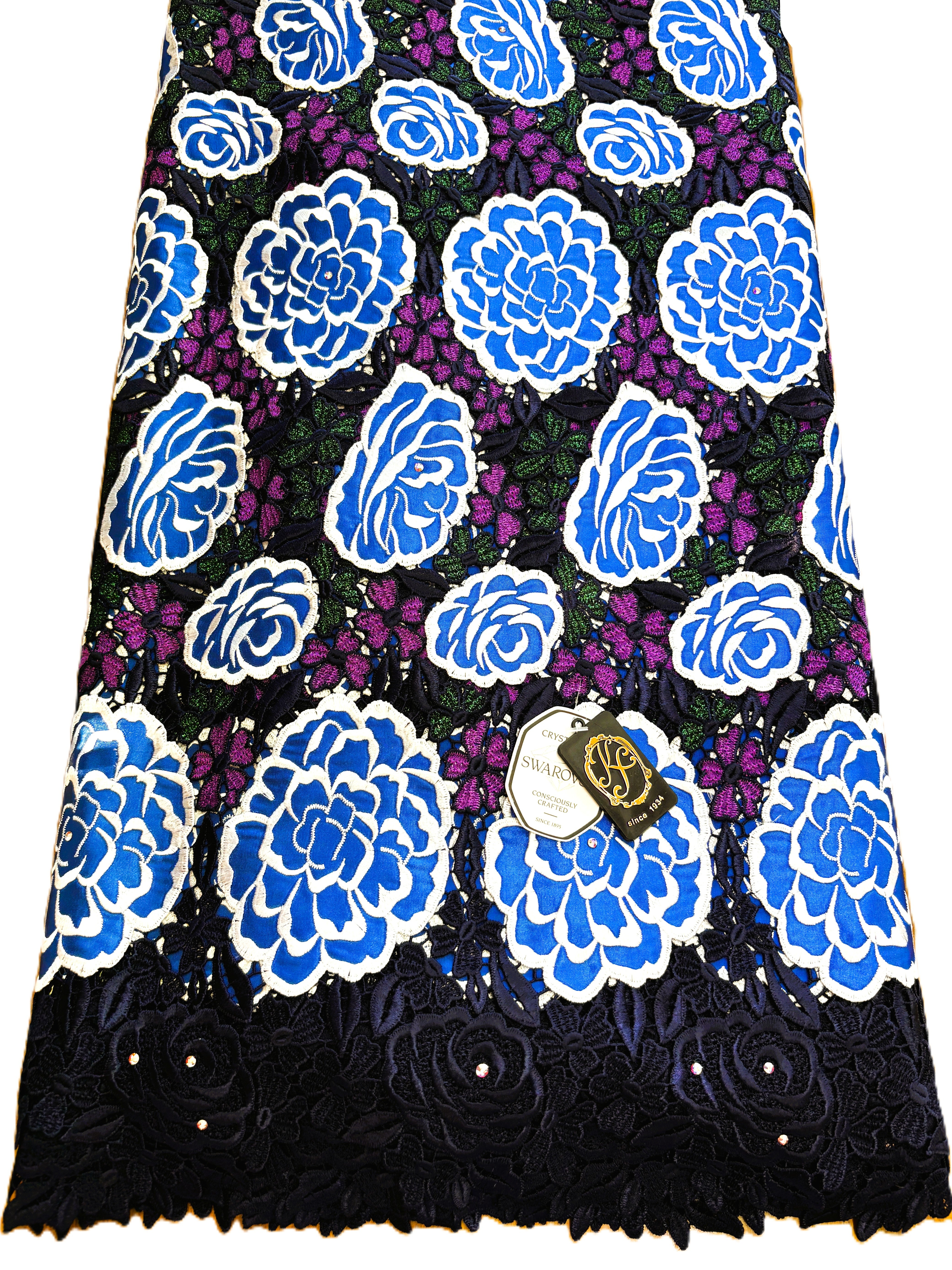 Shop D - 8019 Swiss Guipure Lace w/Applique & Swarovski