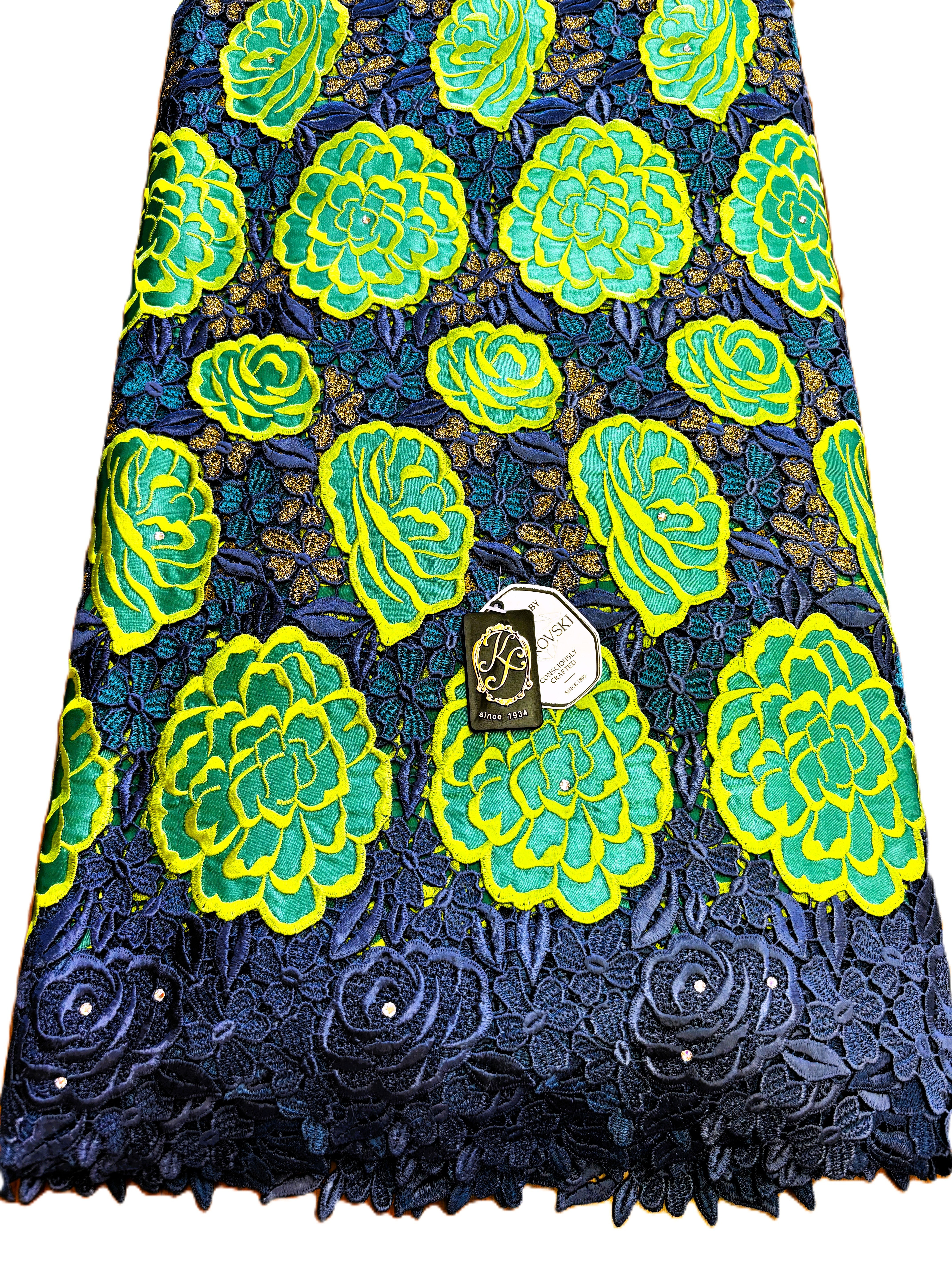 Shop D - 8019 Swiss Guipure Lace w/Applique & Swarovski
