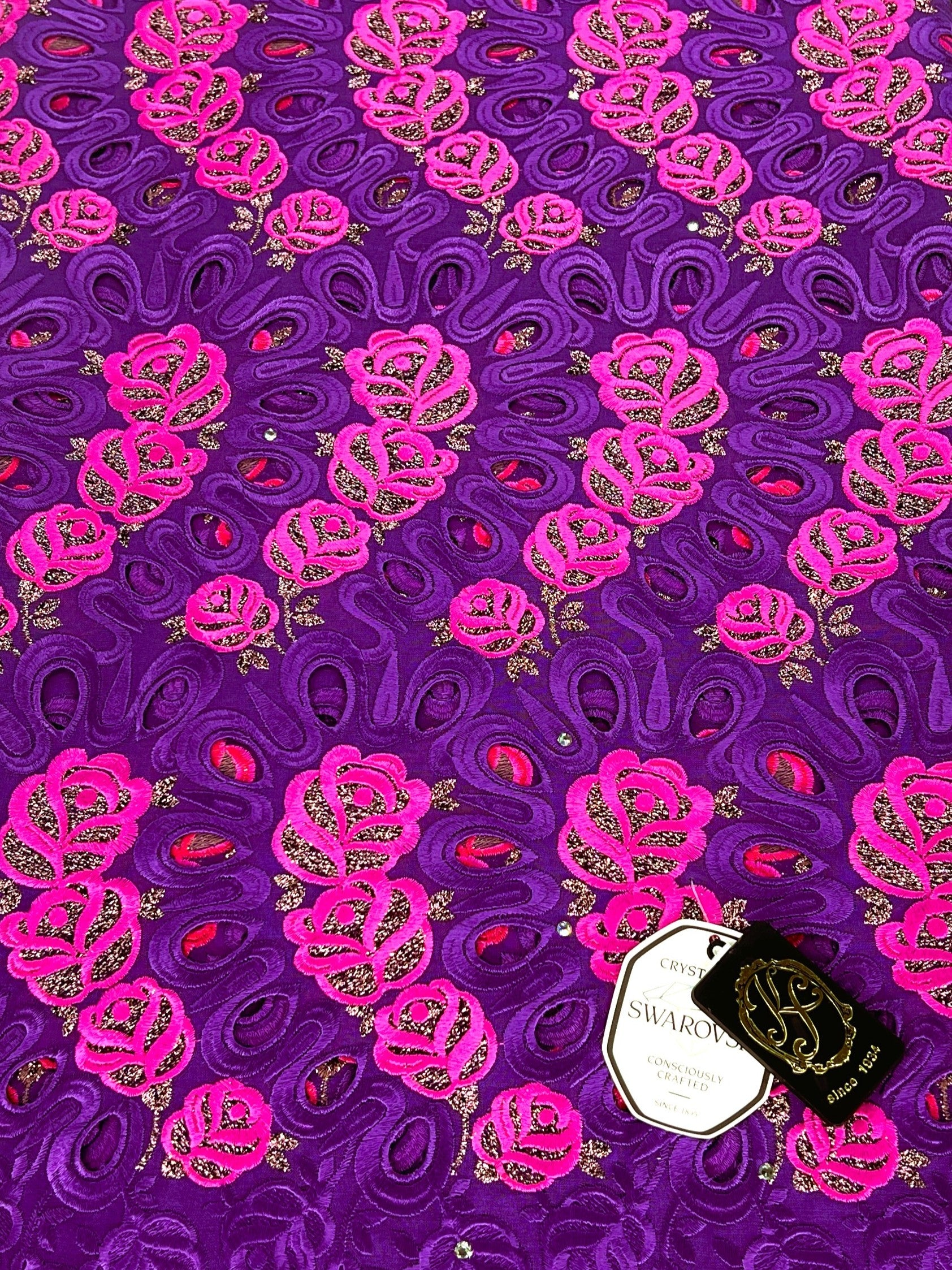 8110 Swiss Voile Allover w/Swarovski
