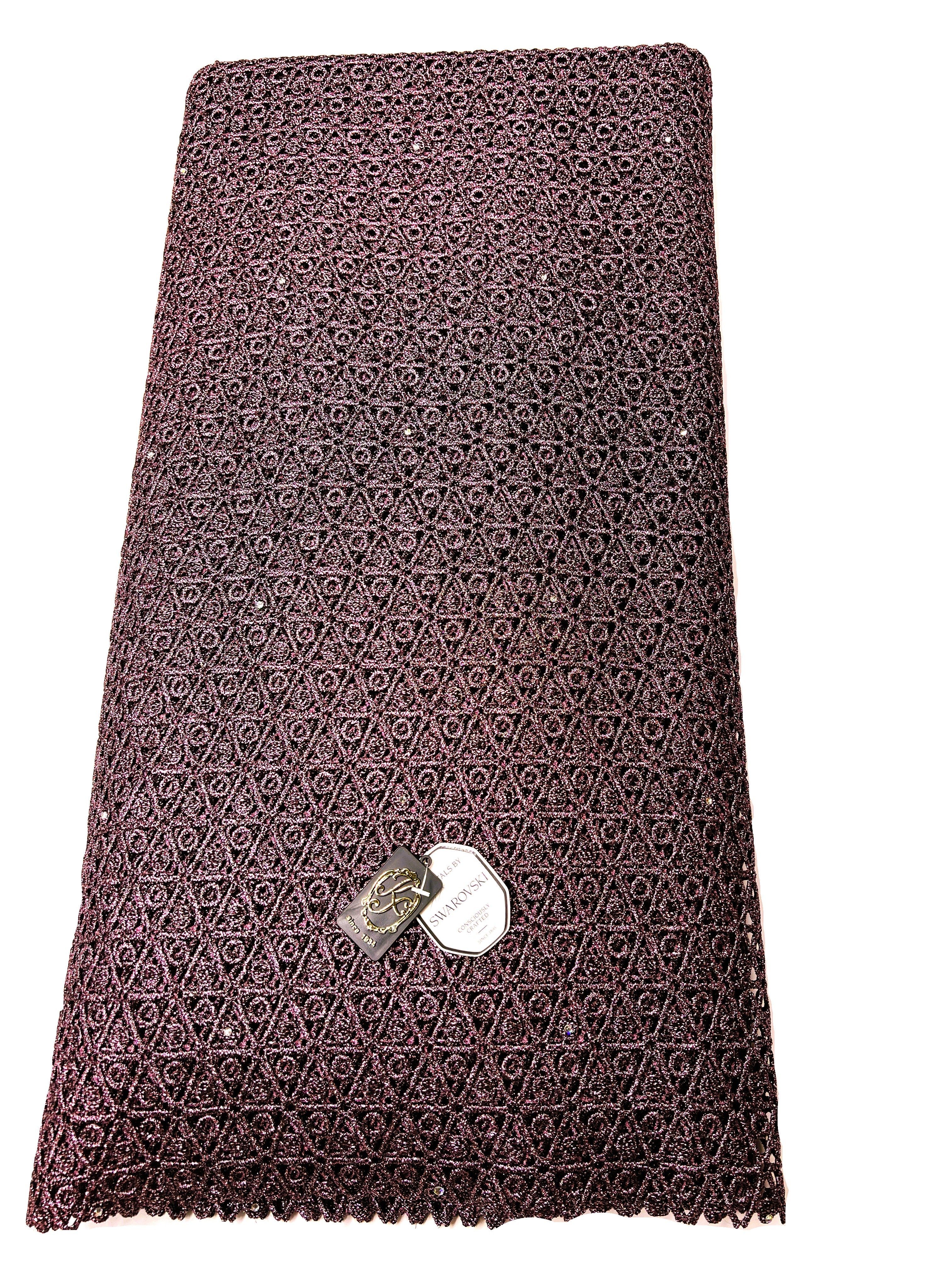 8157FL Swiss Lurex Guipure Lace w/Swarovski