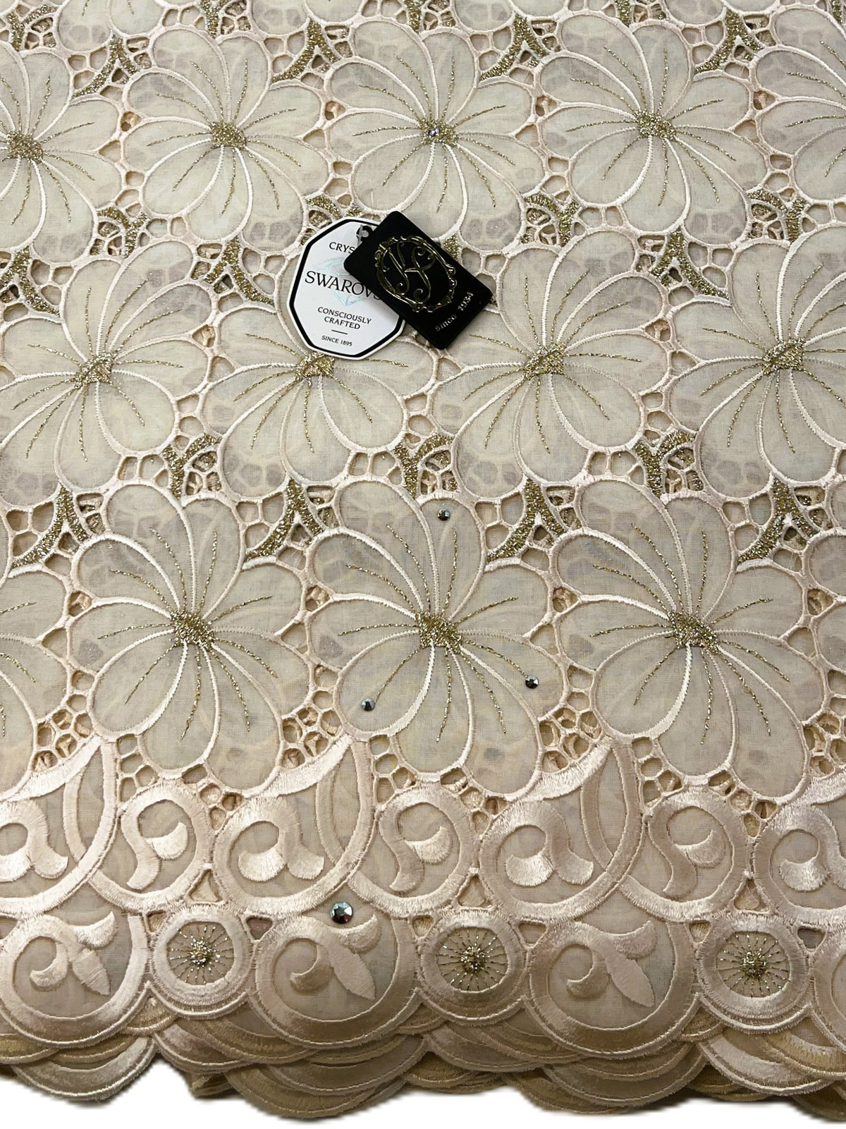8214 Swiss Voile Allover w/Swarovski