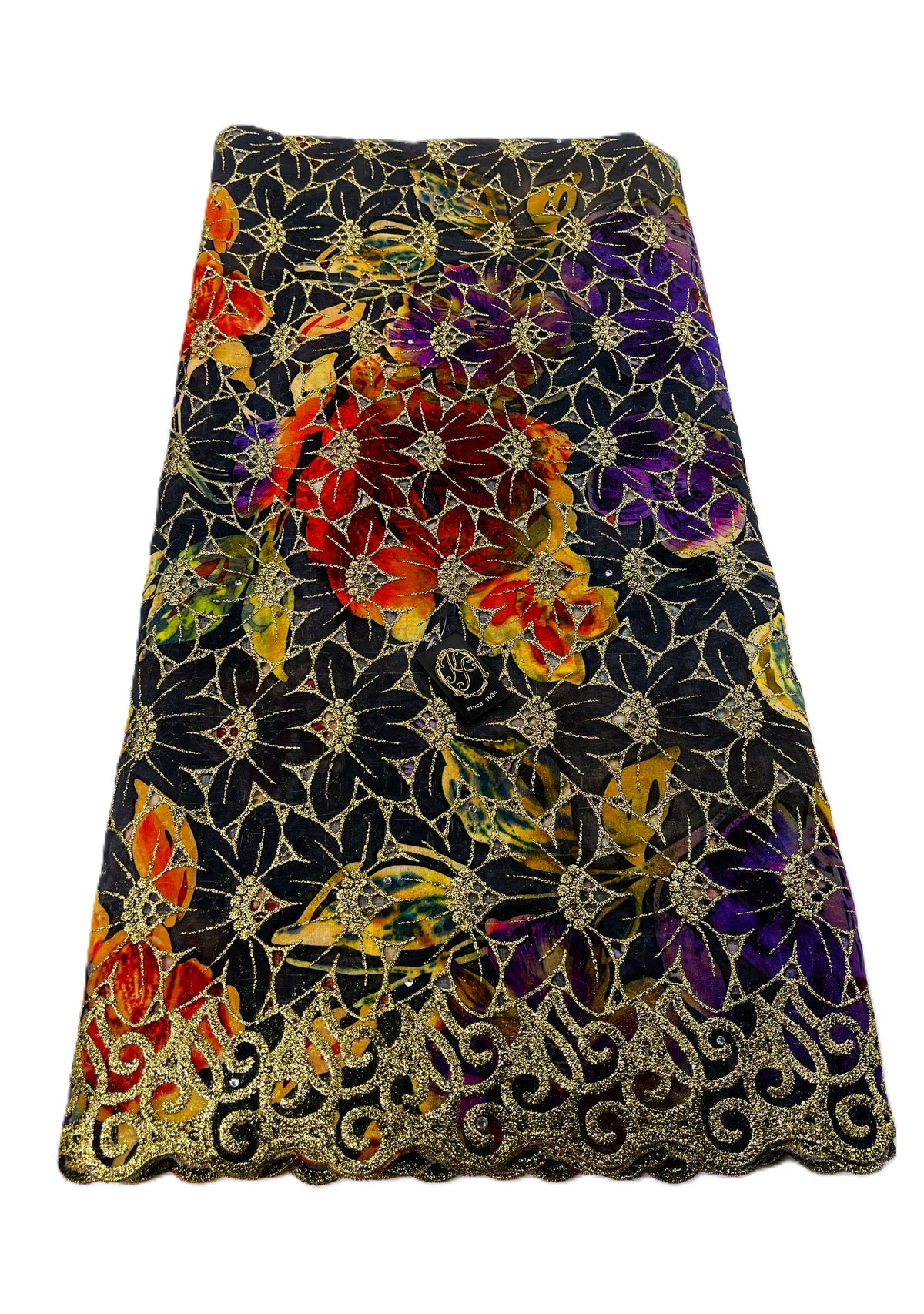 8200 Swiss Printed Voile Allover w/Swarovski
