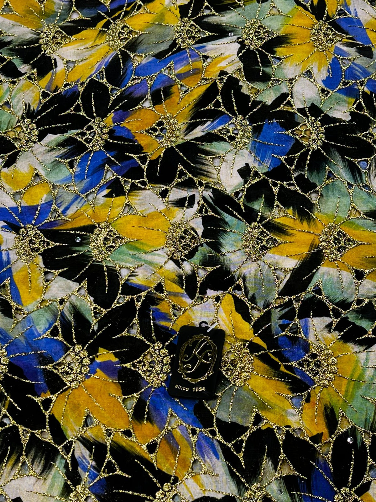 8200 Swiss Printed Voile Allover w/Swarovski