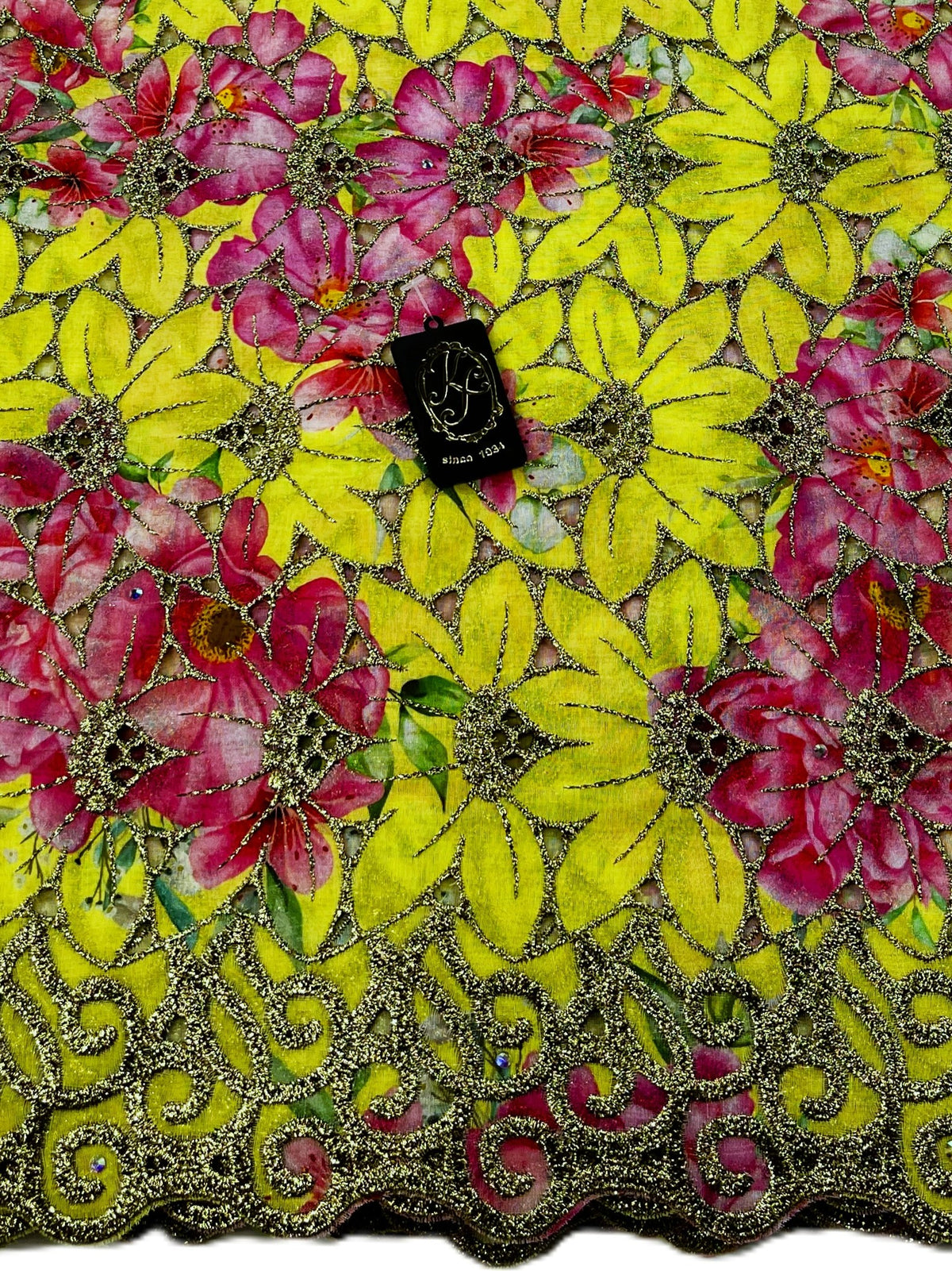 8200 Swiss Printed Voile Allover w/Swarovski
