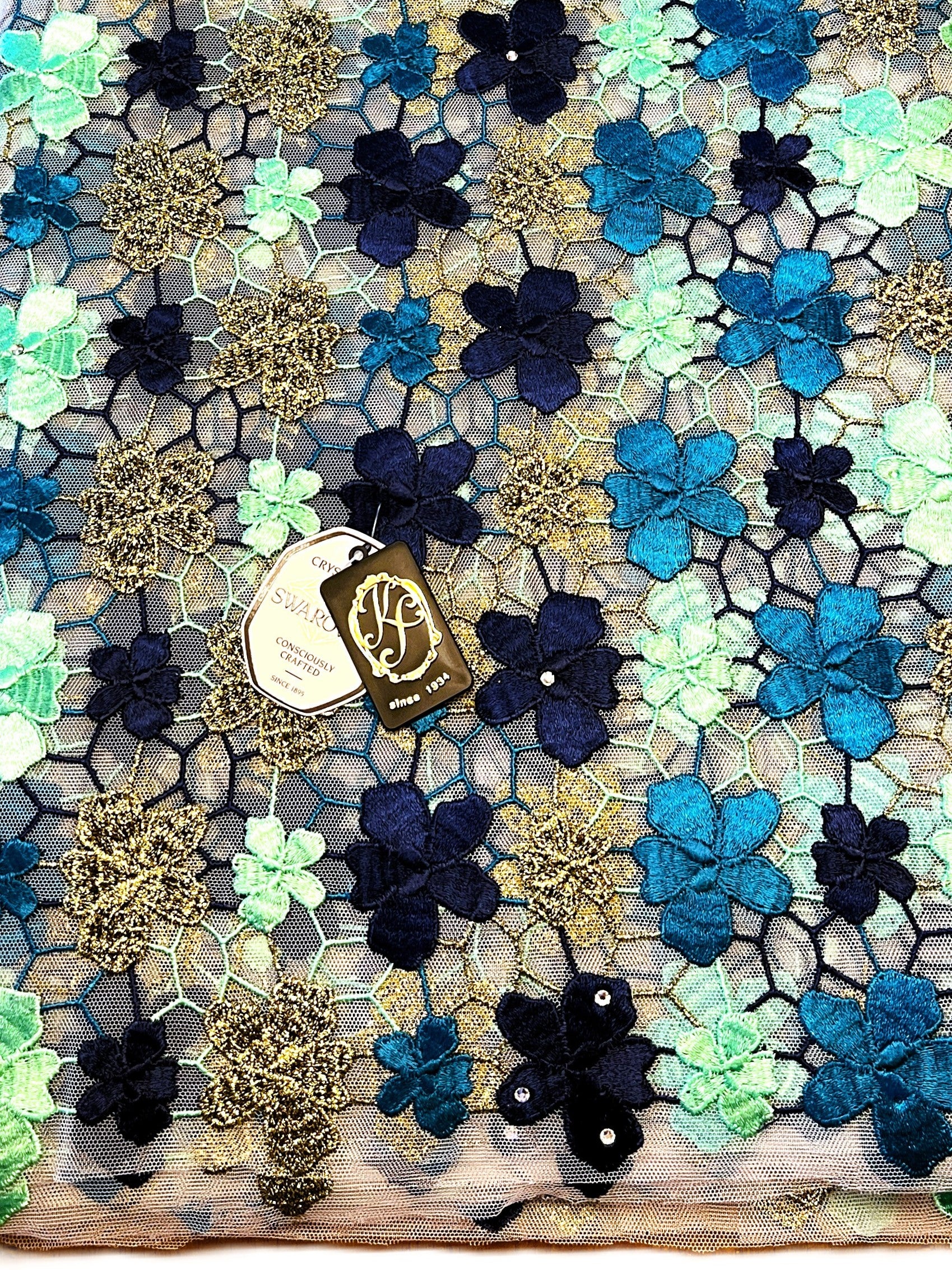 9338N - Swiss Full Net Guipure Lace w/Swarovski