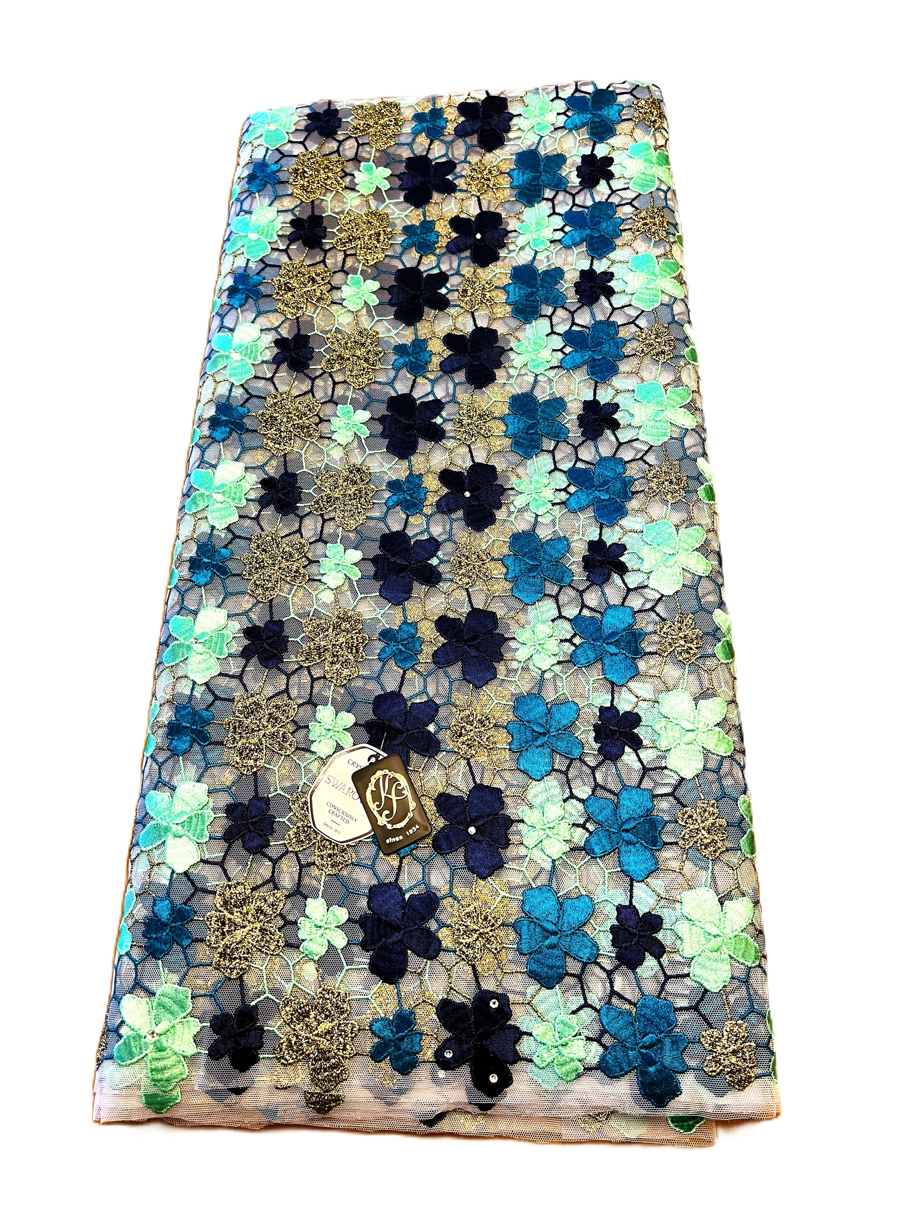 9338N - Swiss Full Net Guipure Lace w/Swarovski