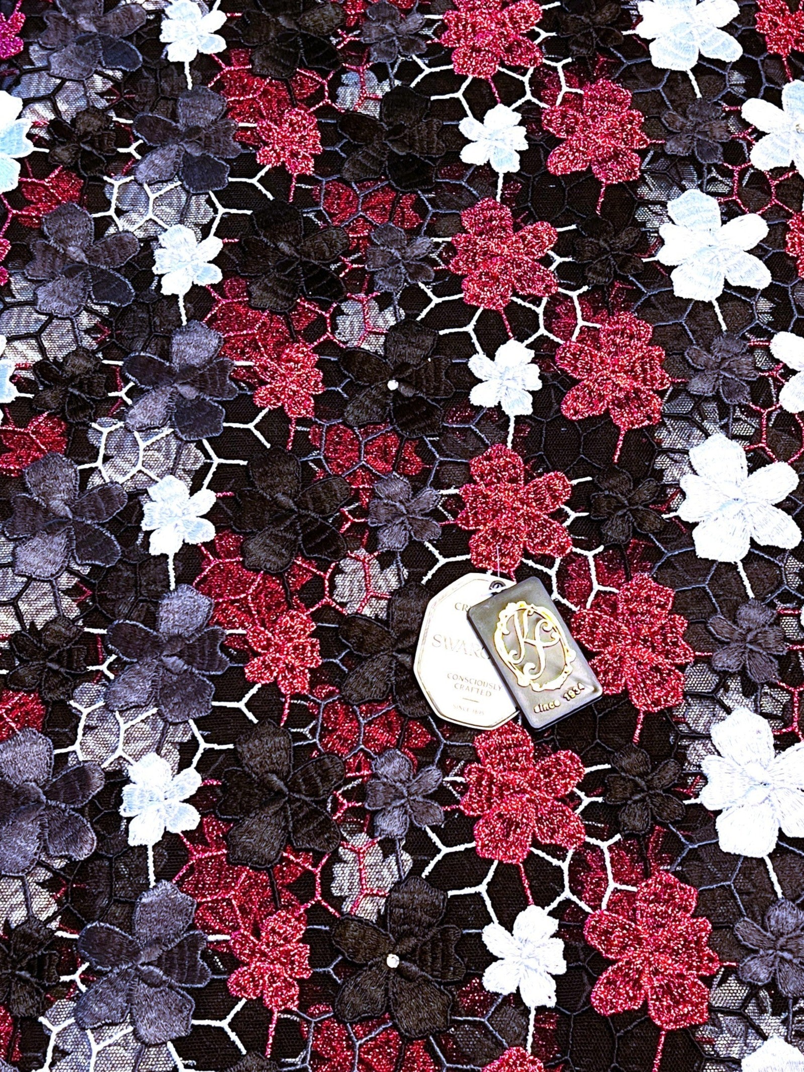 9338N - Swiss Full Net Guipure Lace w/Swarovski