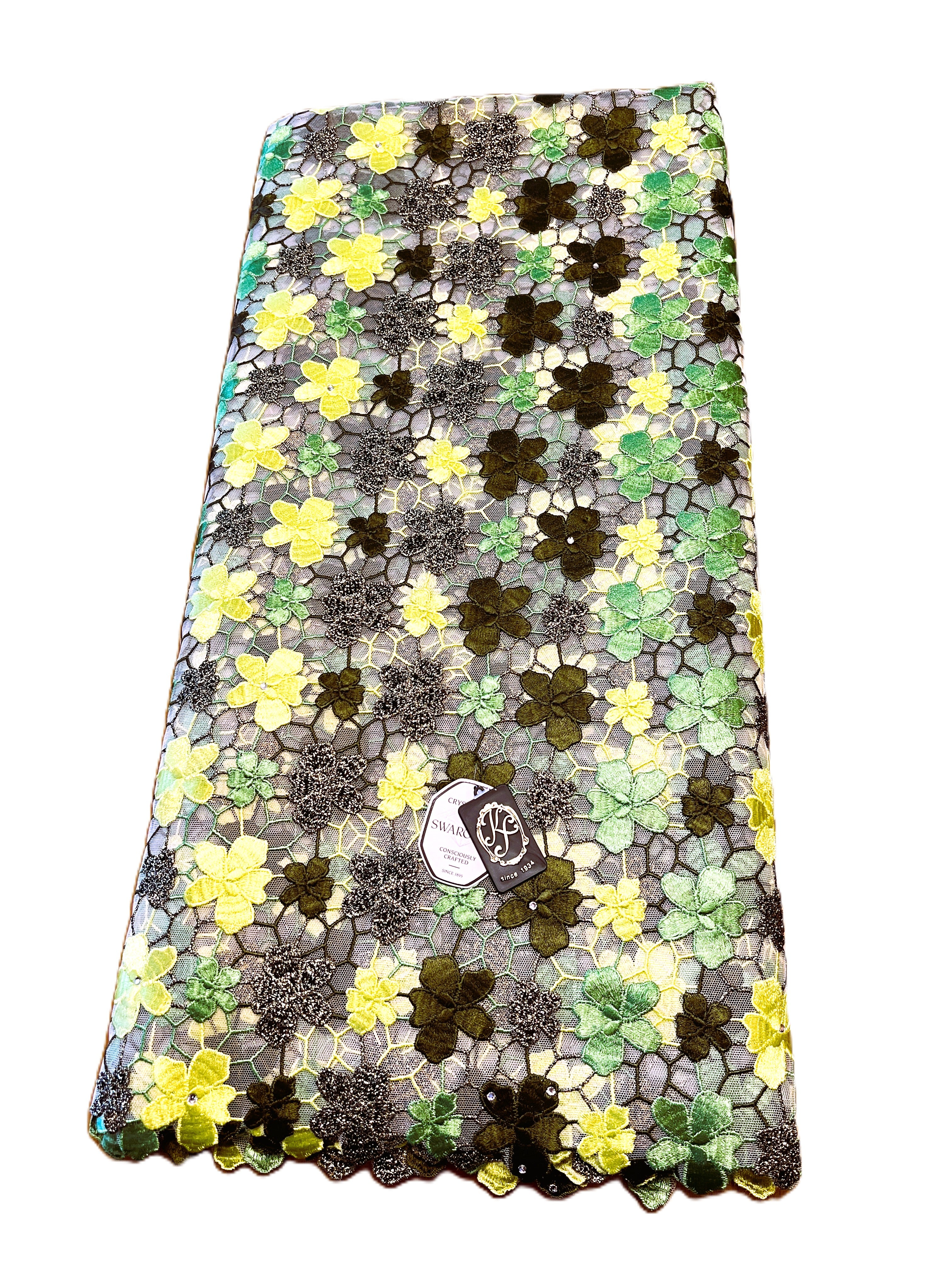 9338N - Swiss Full Net Guipure Lace w/Swarovski