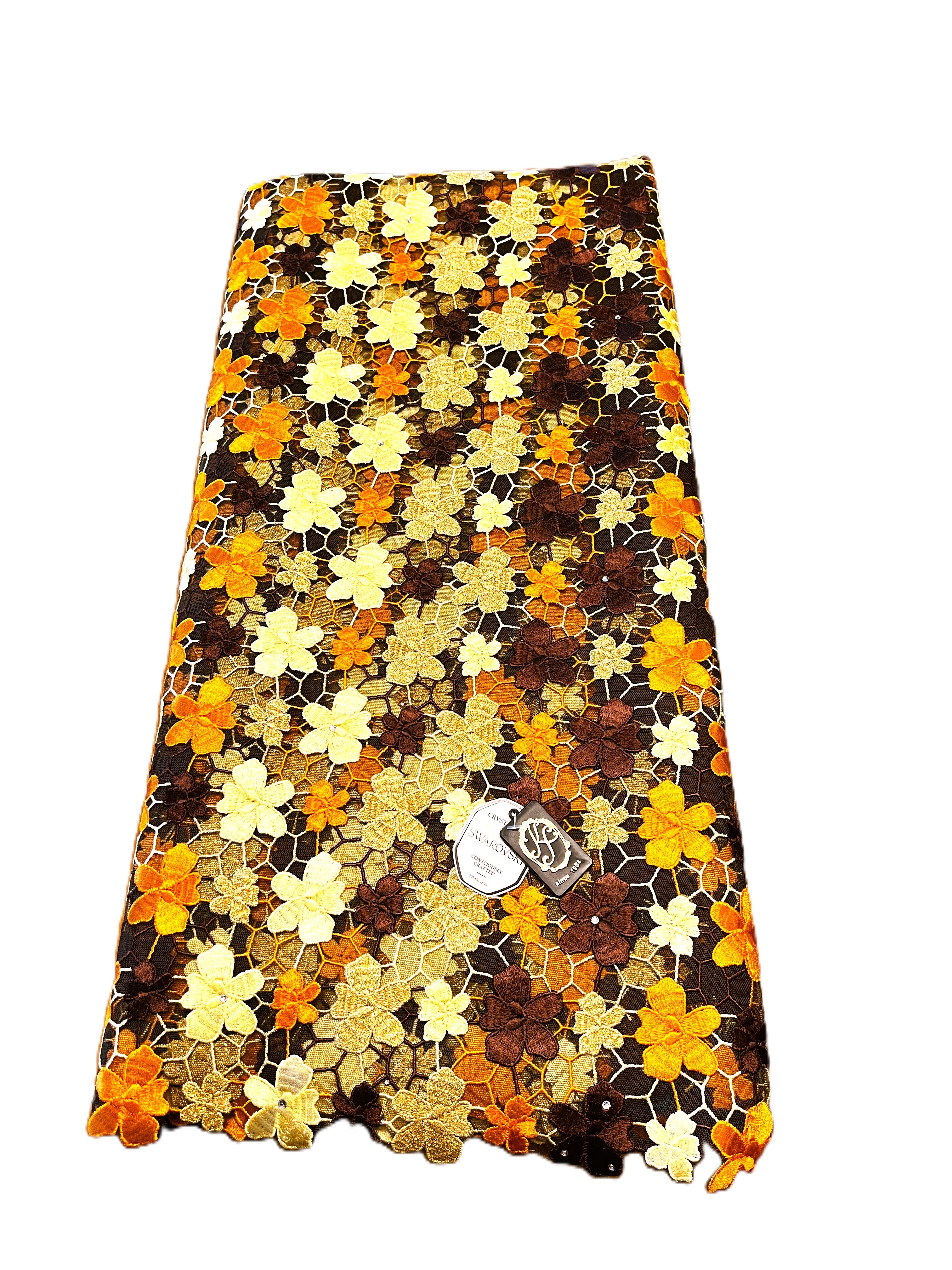 9338N - Swiss Full Net Guipure Lace w/Swarovski