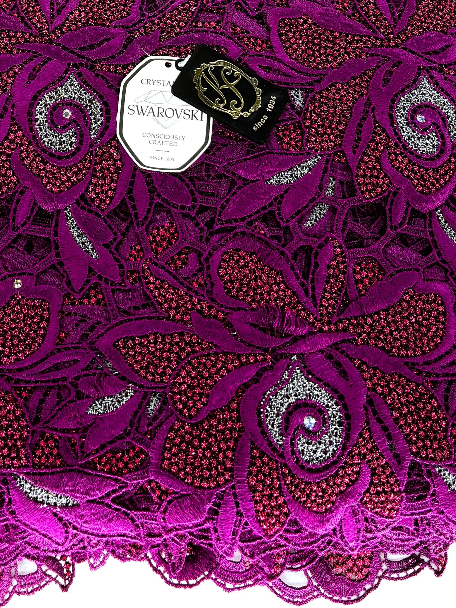324127 Net Full Guipure w/Swarovski
