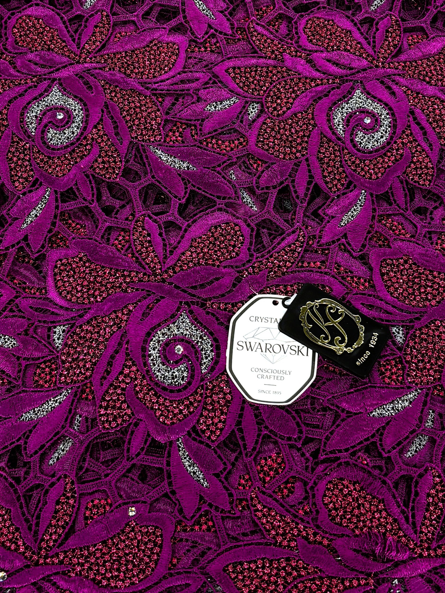 324127 Net Full Guipure w/Swarovski