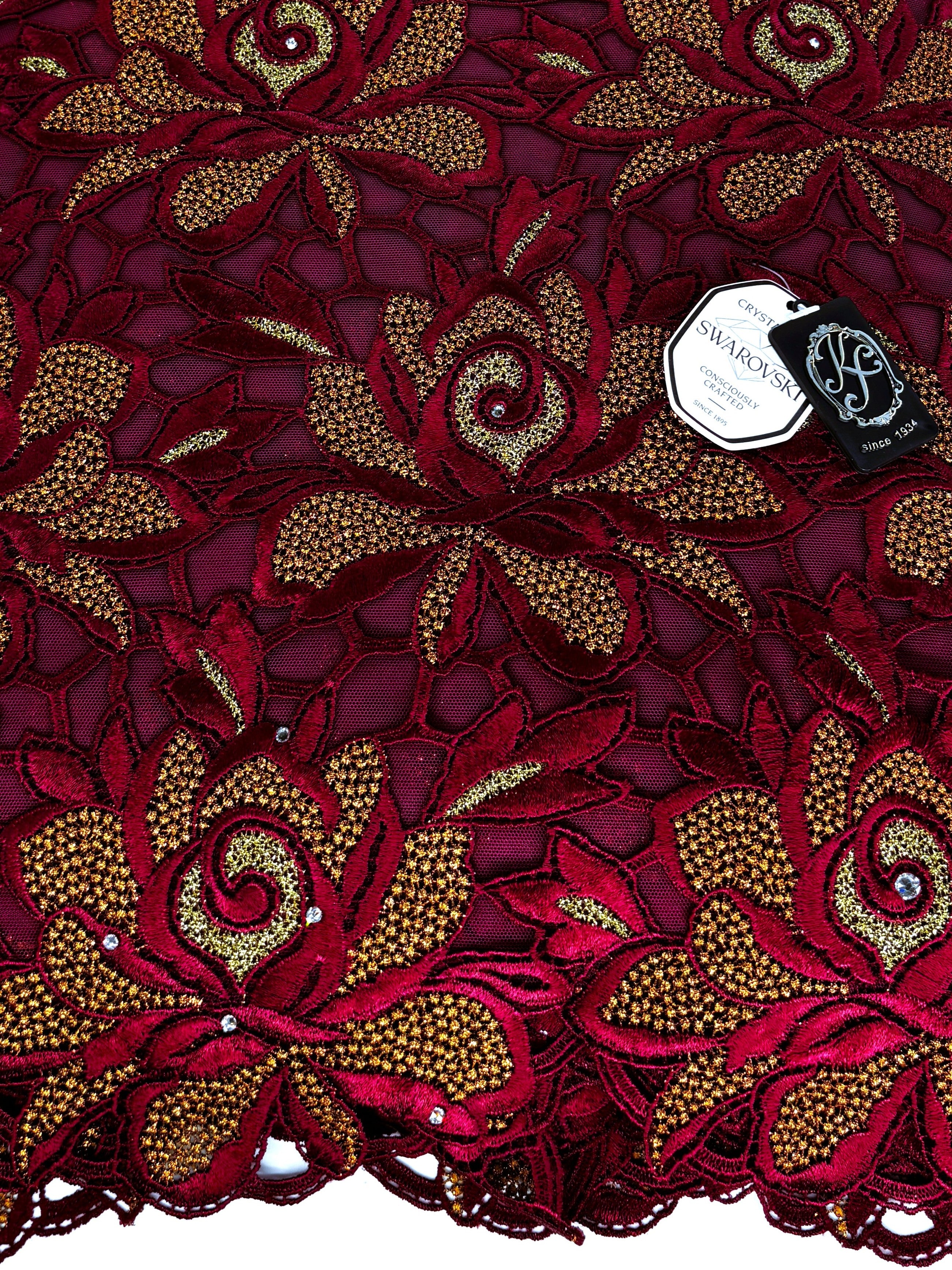 324127 Net Full Guipure w/Swarovski