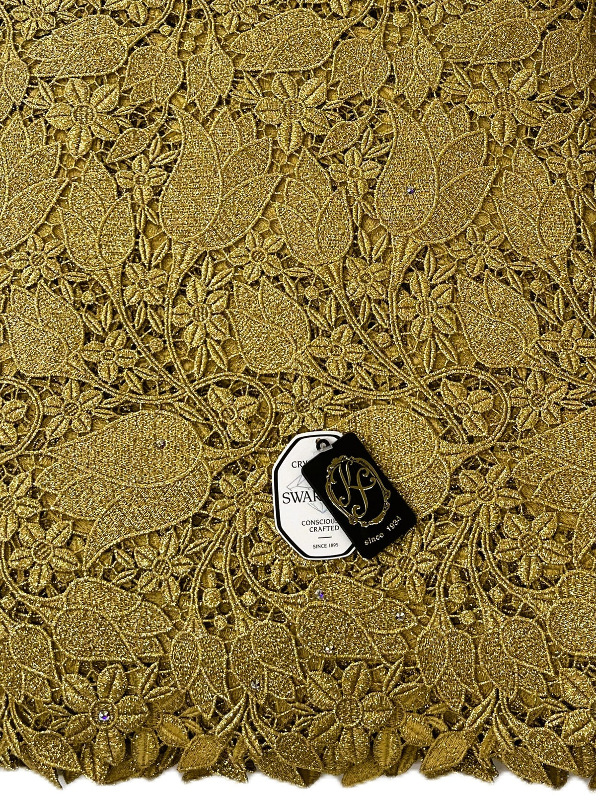 7710 Swiss Lurex Guipure Lace w/Swarovski