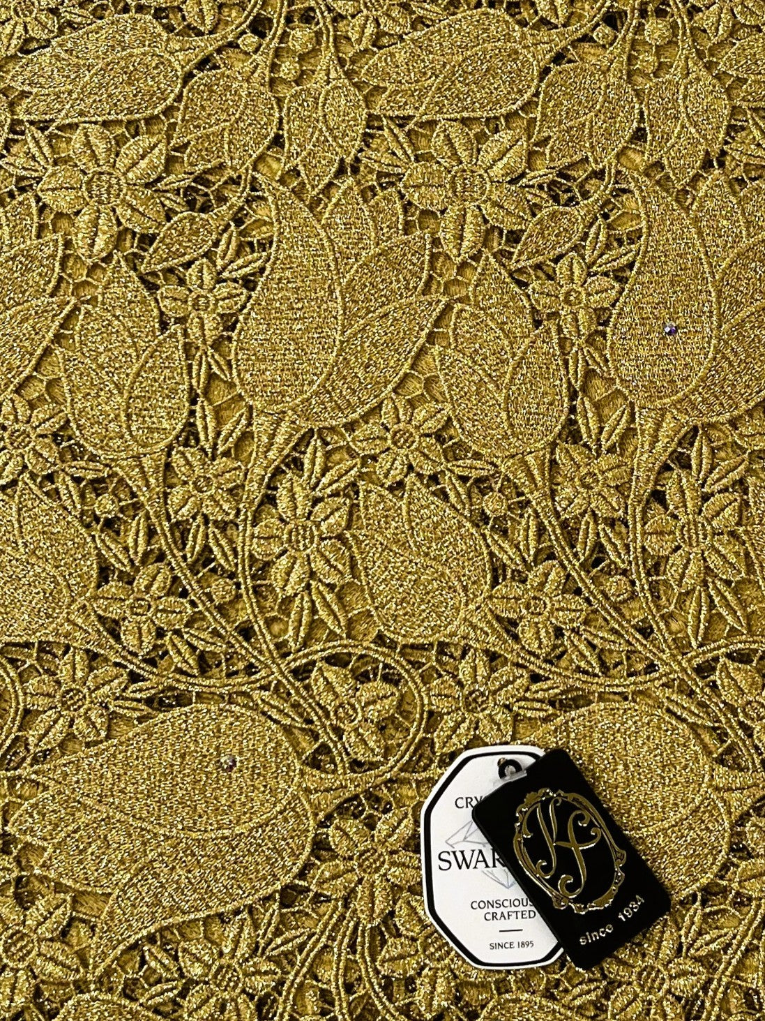 7710 Swiss Lurex Guipure Lace w/Swarovski