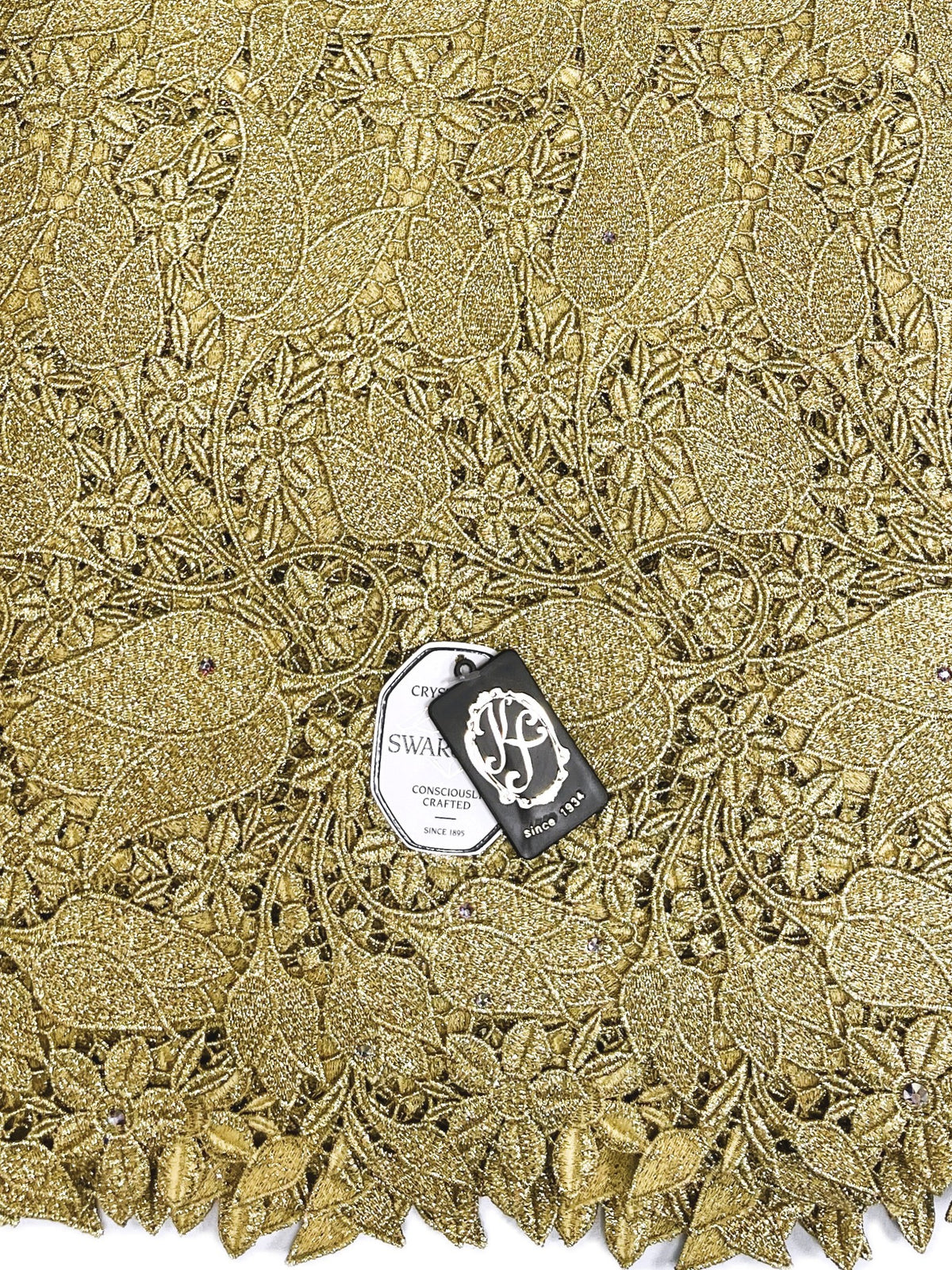 7710 Swiss Lurex Guipure Lace w/Swarovski