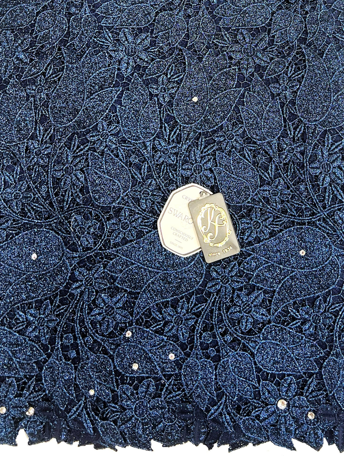 7710 Swiss Lurex Guipure Lace w/Swarovski