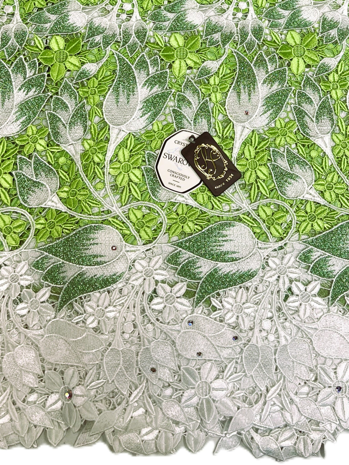 7710 Swiss Lurex Guipure Lace w/Swarovski