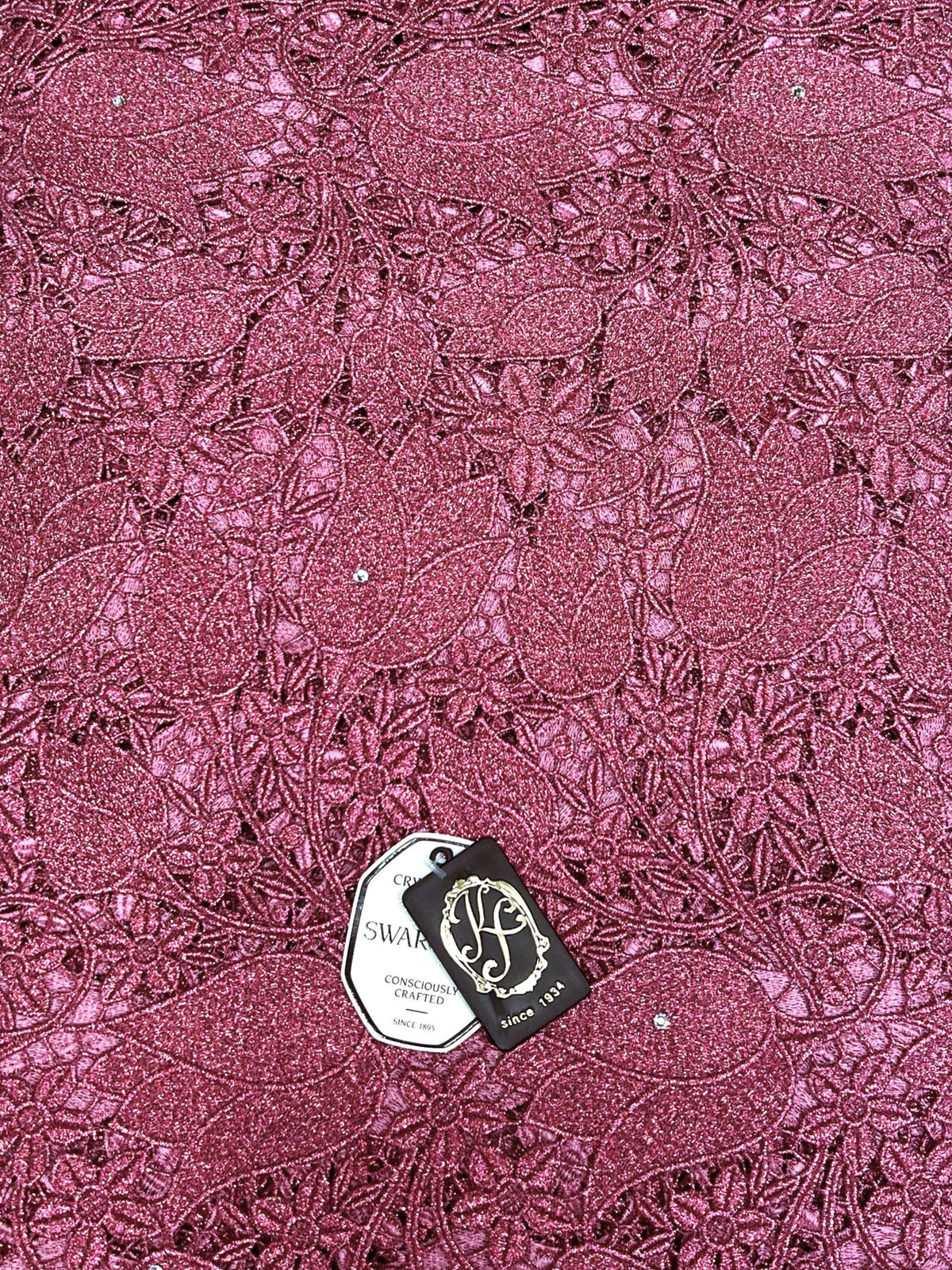 7710 Swiss Lurex Guipure Lace w/Swarovski