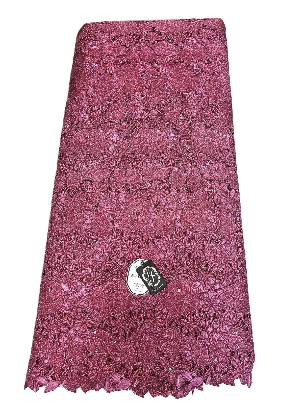 7710 Swiss Lurex Guipure Lace w/Swarovski