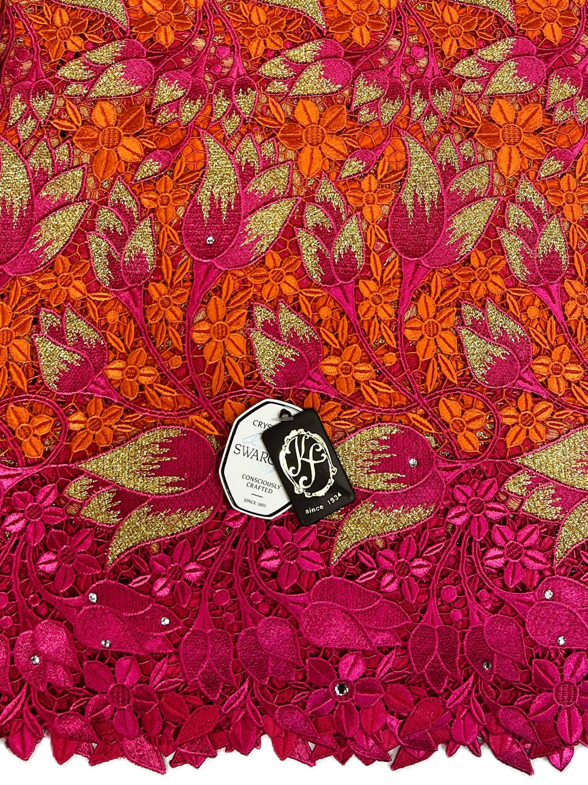 7710 Swiss Lurex Guipure Lace w/Swarovski
