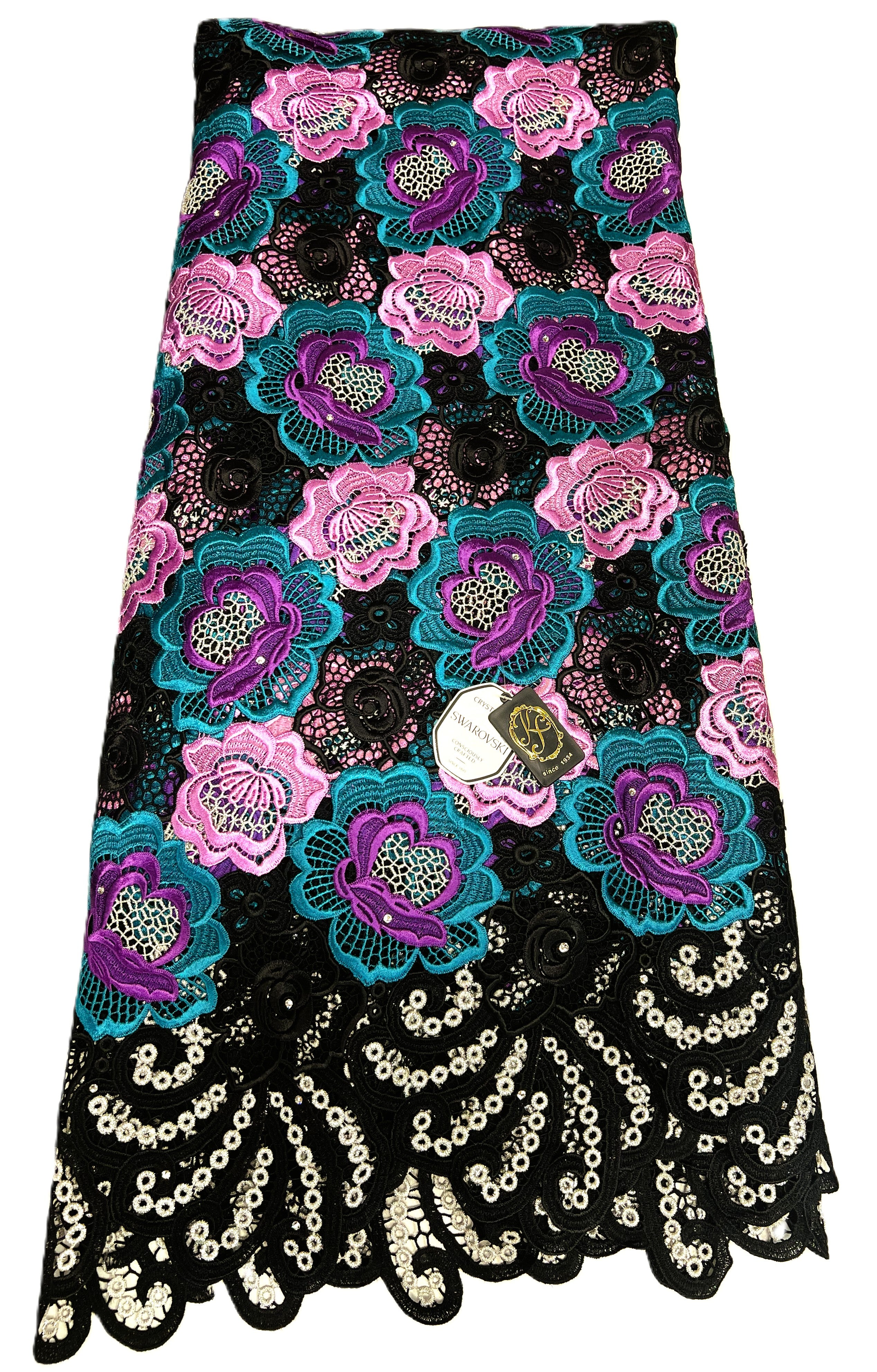7560 Swiss Guipure Lace w/Swarovski