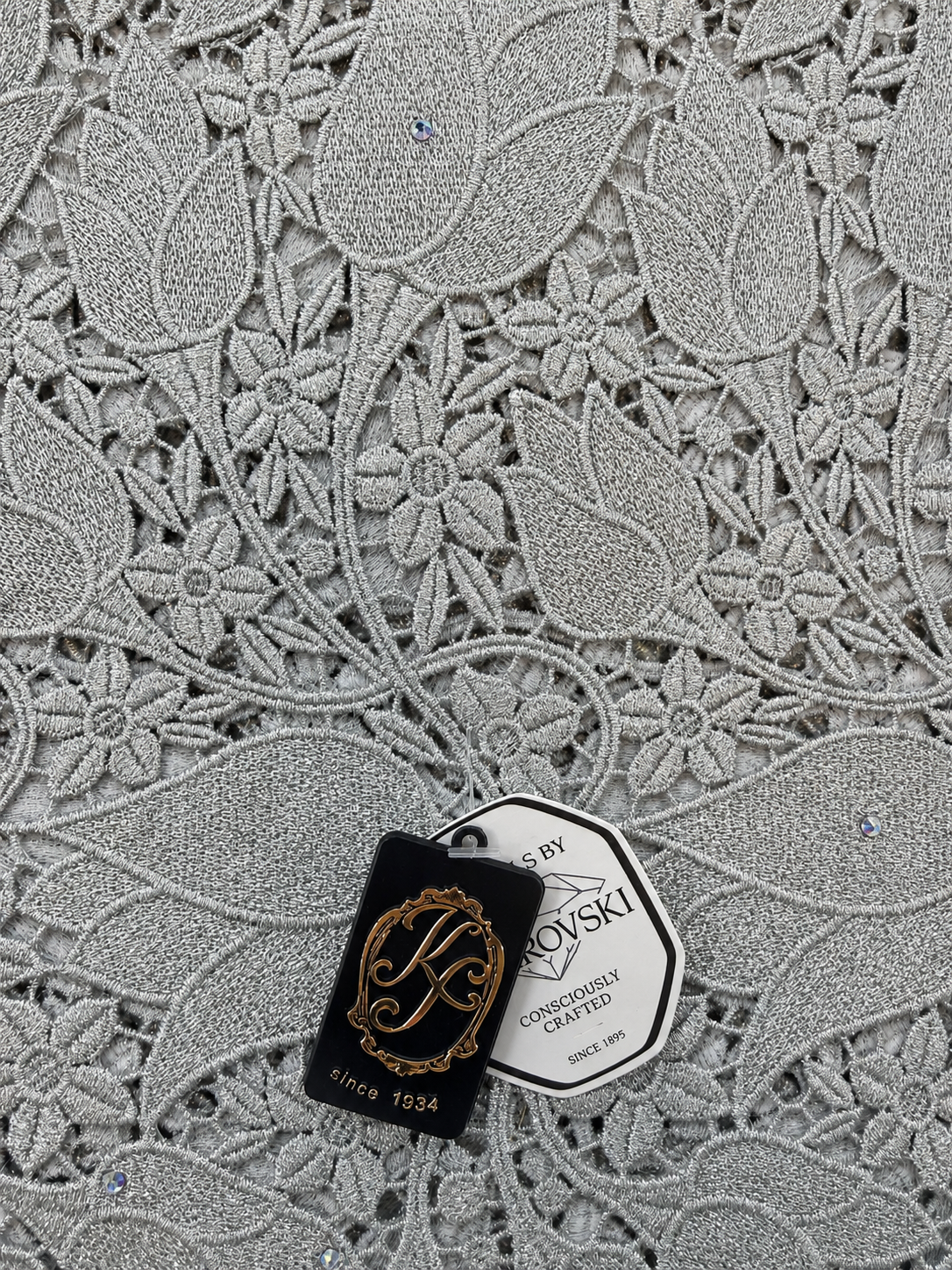 7710 Swiss Lurex Guipure Lace w/Swarovski