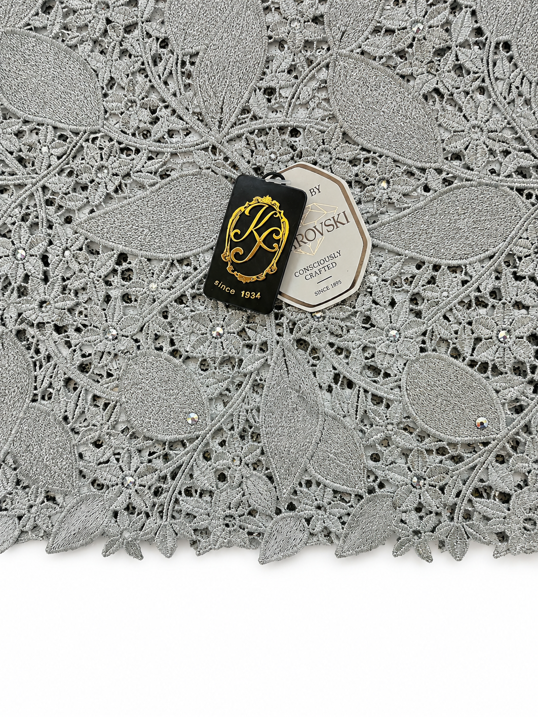 7710 Swiss Lurex Guipure Lace w/Swarovski