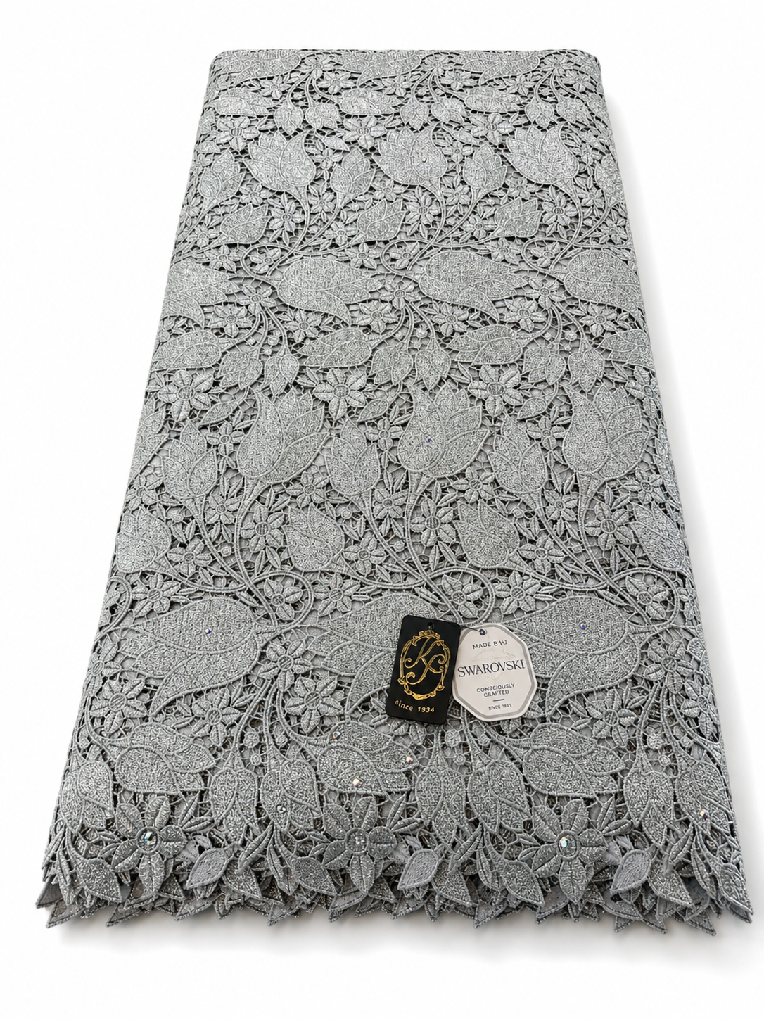 7710 Swiss Lurex Guipure Lace w/Swarovski