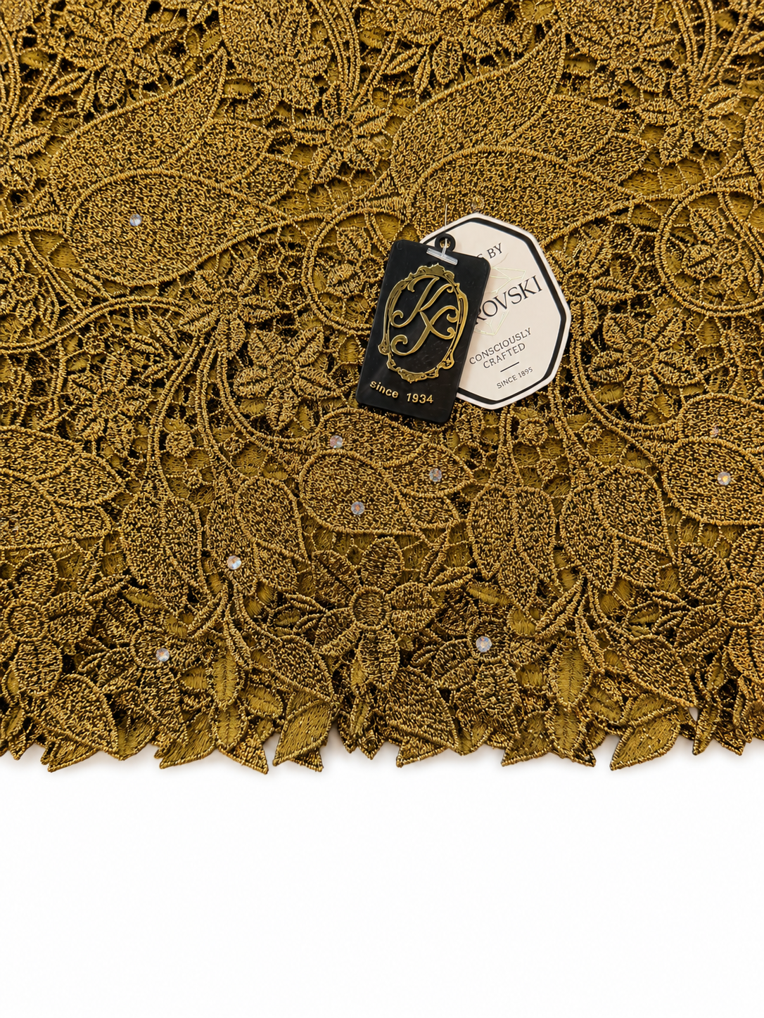 7710 Swiss Lurex Guipure Lace w/Swarovski