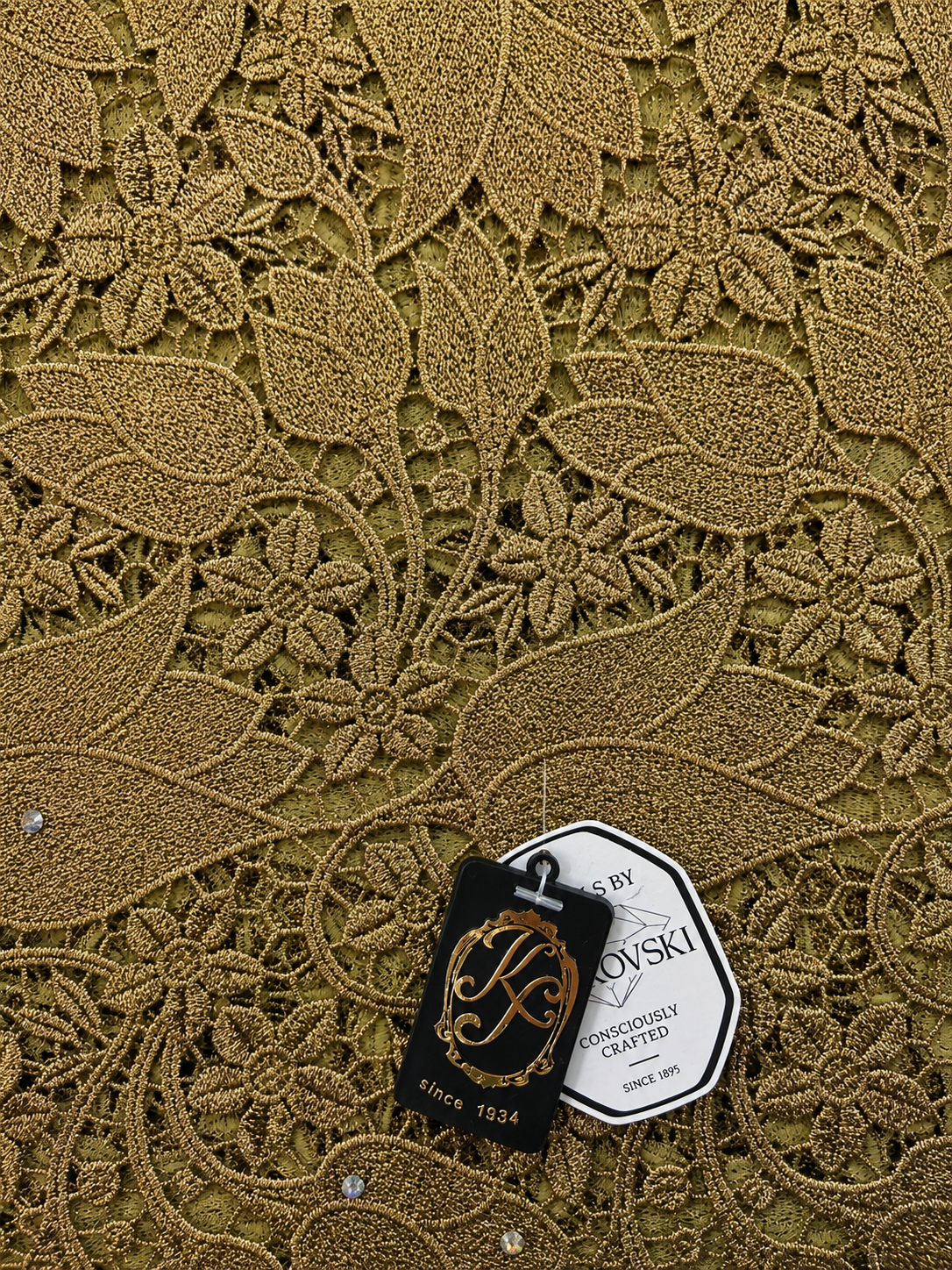 7710 Swiss Lurex Guipure Lace w/Swarovski