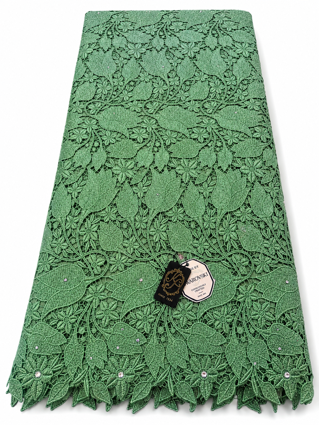 7710 Swiss Lurex Guipure Lace w/Swarovski