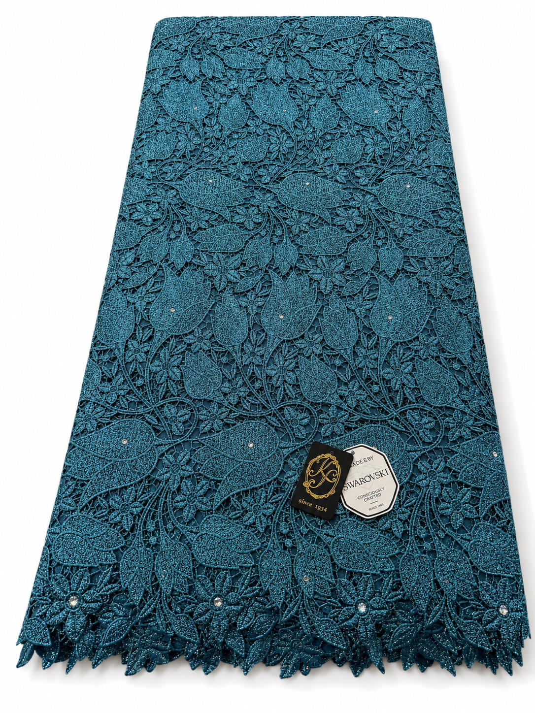 7710 Swiss Lurex Guipure Lace w/Swarovski