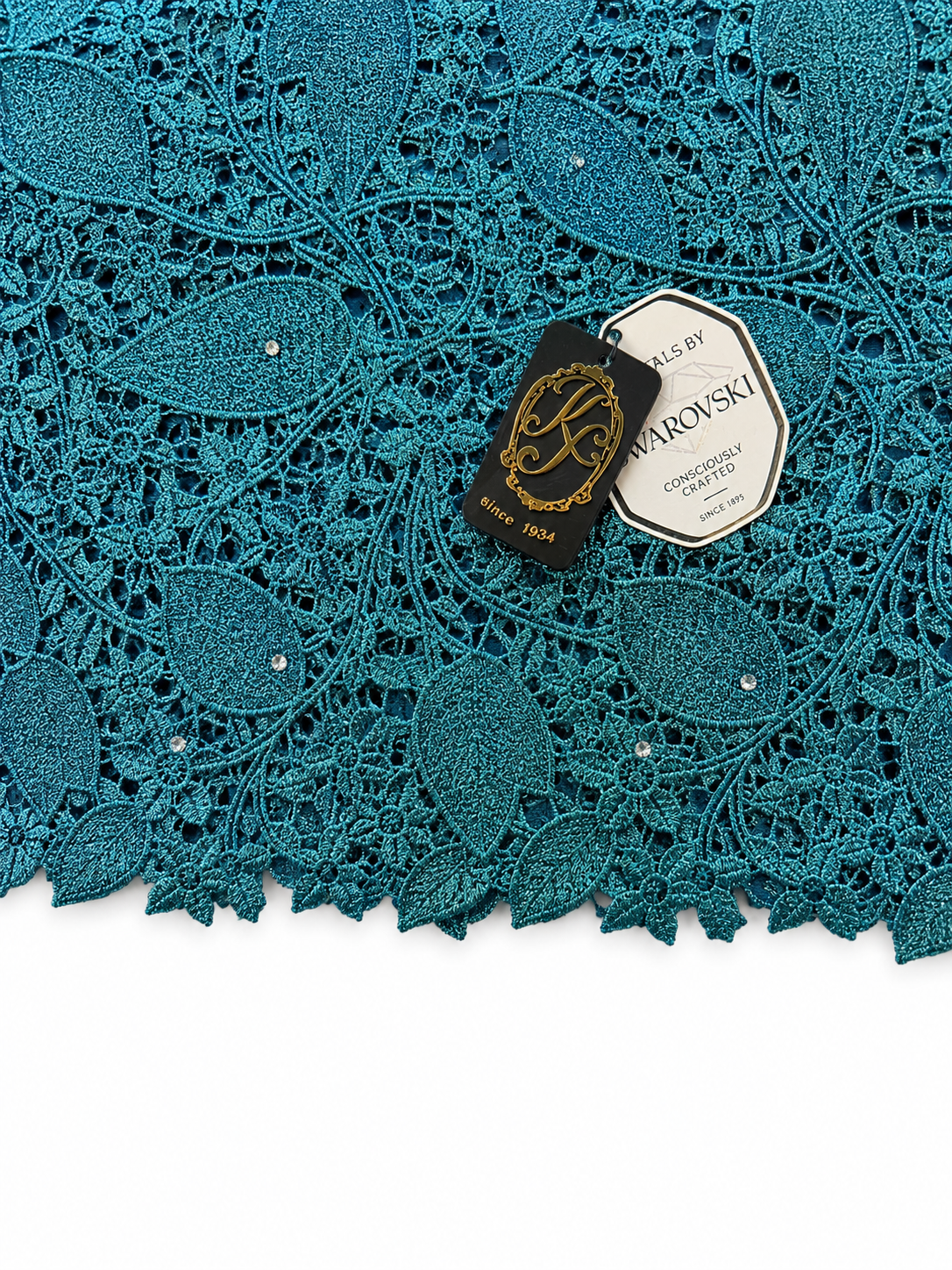 7710 Swiss Lurex Guipure Lace w/Swarovski