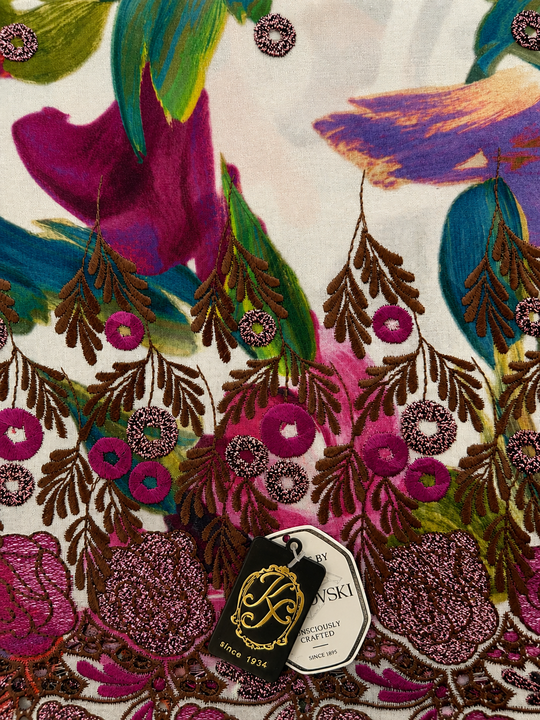 7806abc Swiss Cotton Printed Laffaya w/Swaroswki