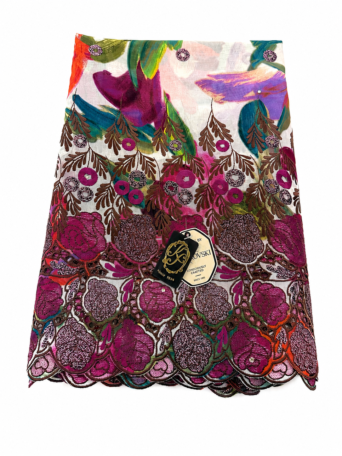 7806abc Swiss Cotton Printed Laffaya w/Swaroswki