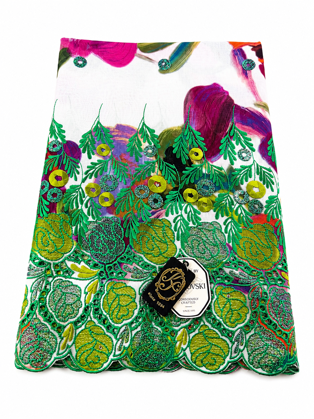 7806abc Swiss Cotton Printed Laffaya w/Swaroswki