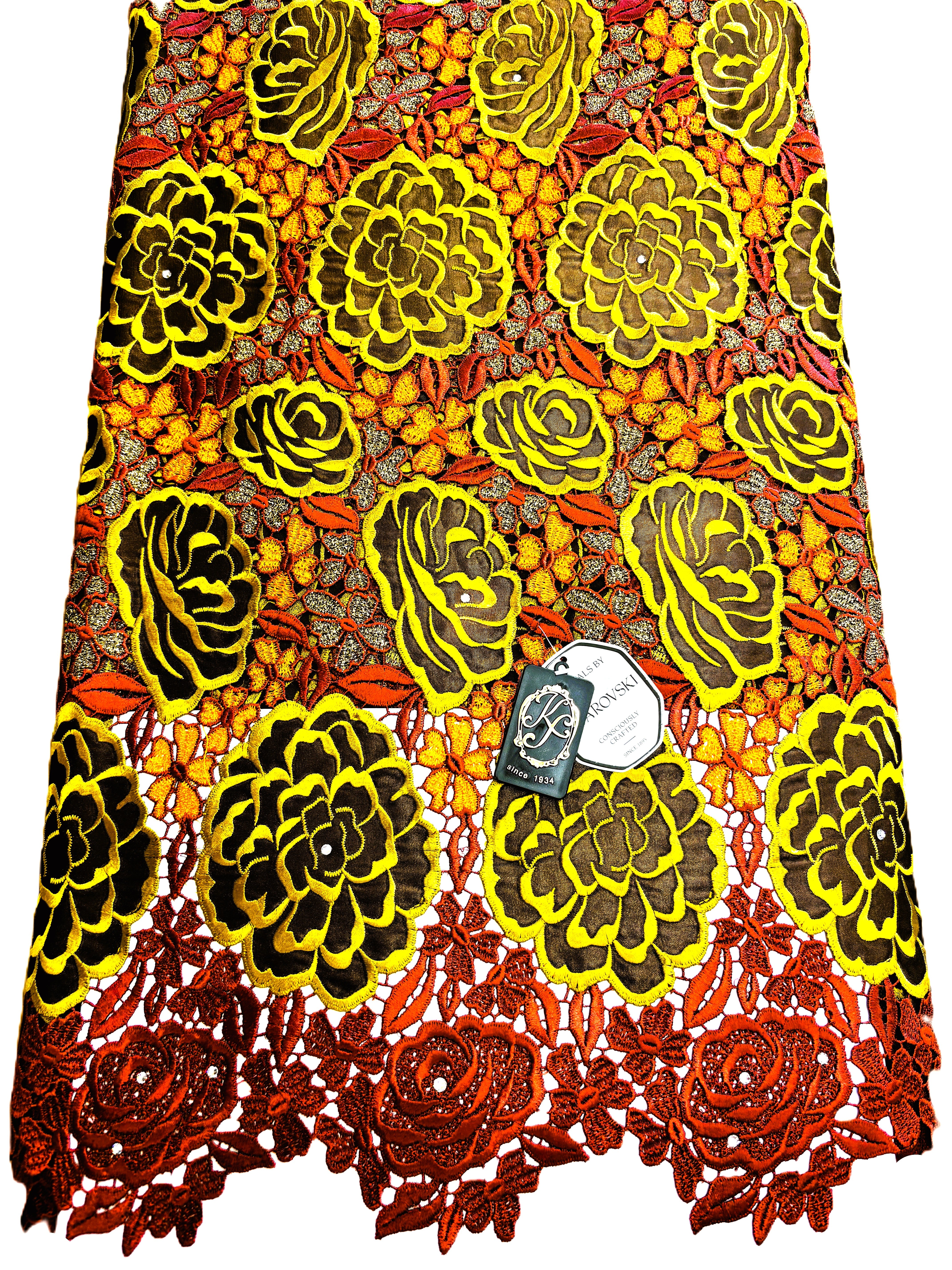 Shop D - 8019 Swiss Guipure Lace w/Applique & Swarovski