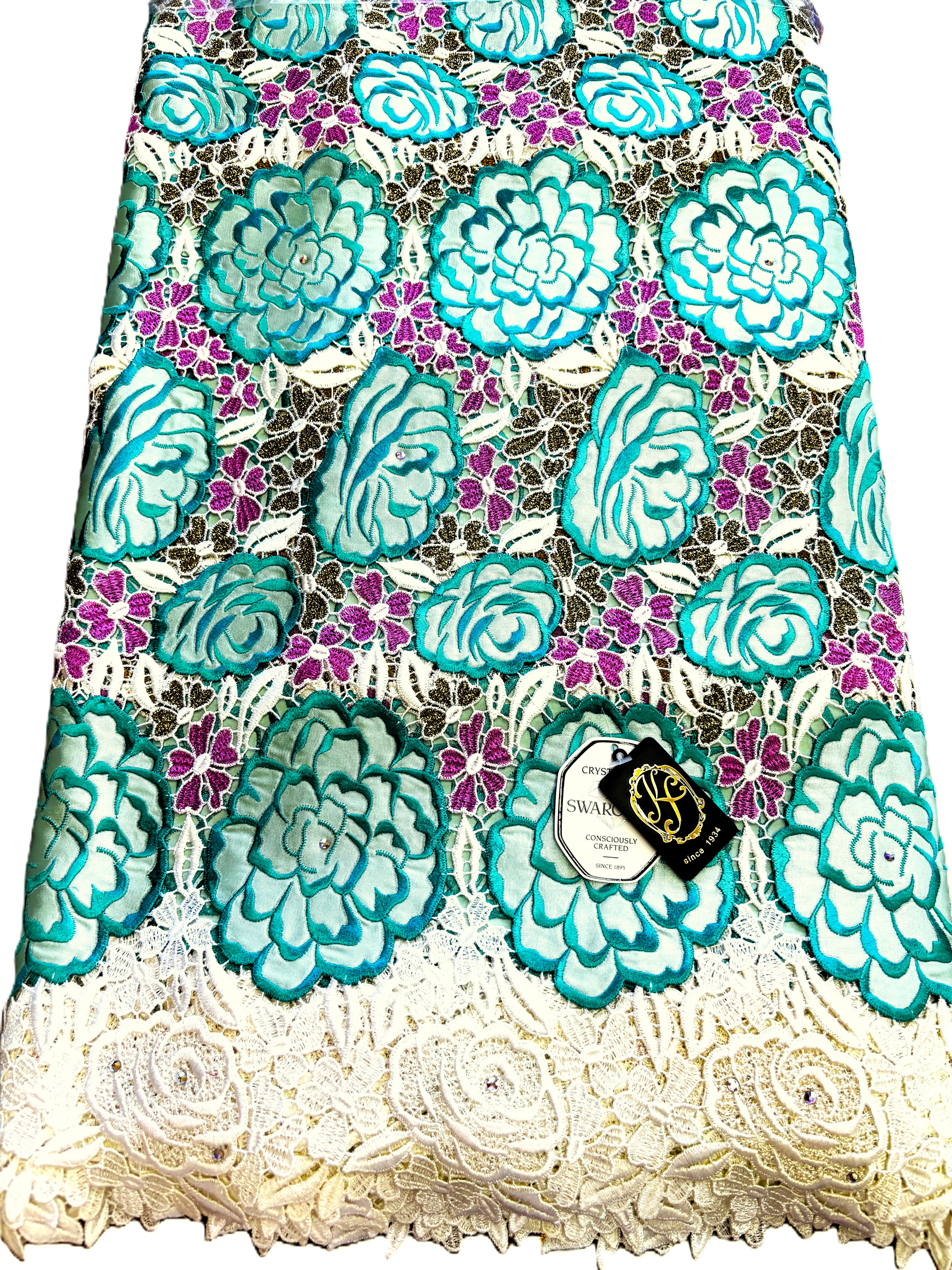 Shop D - 8019 Swiss Guipure Lace w/Applique & Swarovski