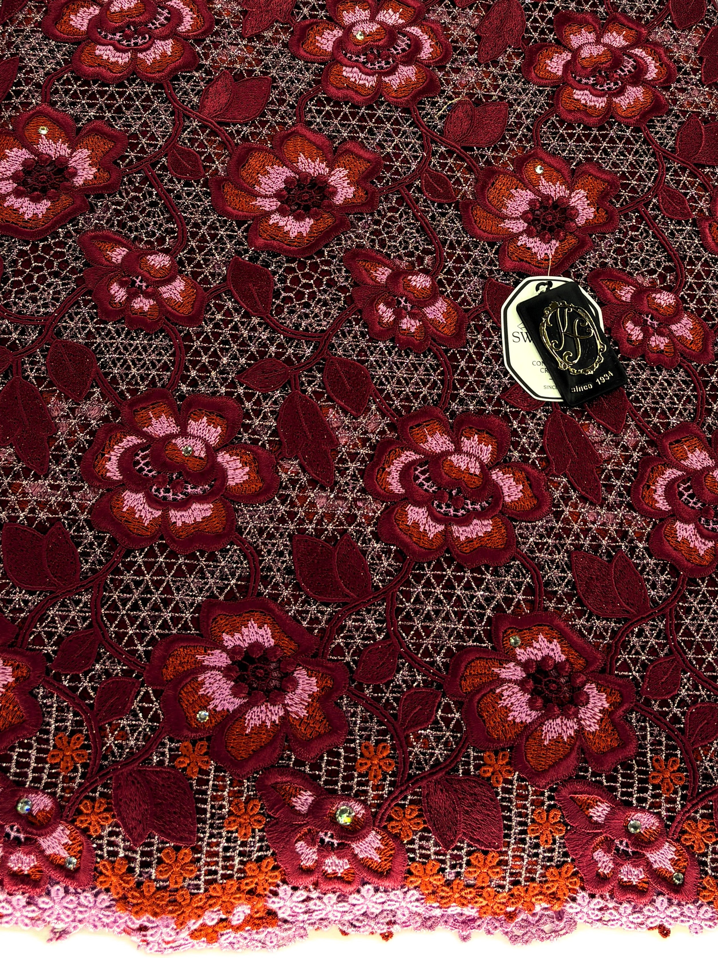 8091 - Swiss Guipure Lace w/Swarovski