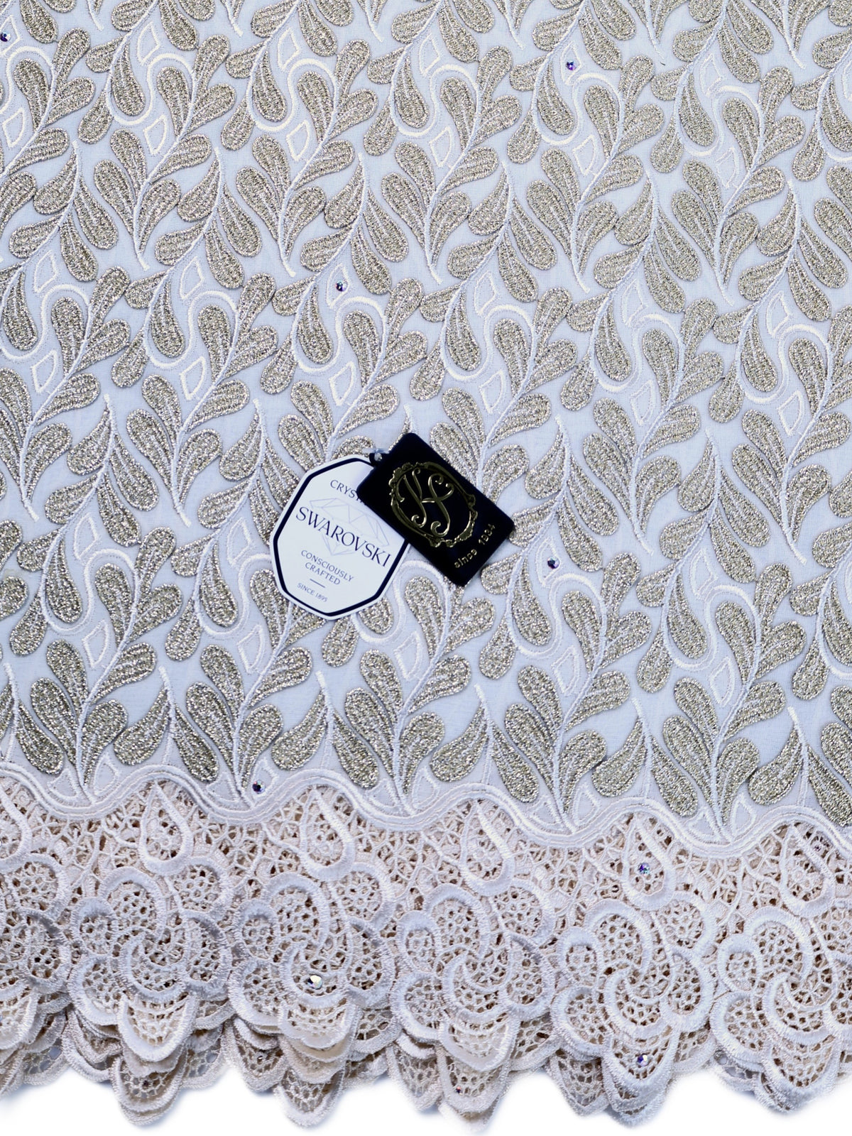 8155 - Swiss Voile Applique Guipure w/Swarovski