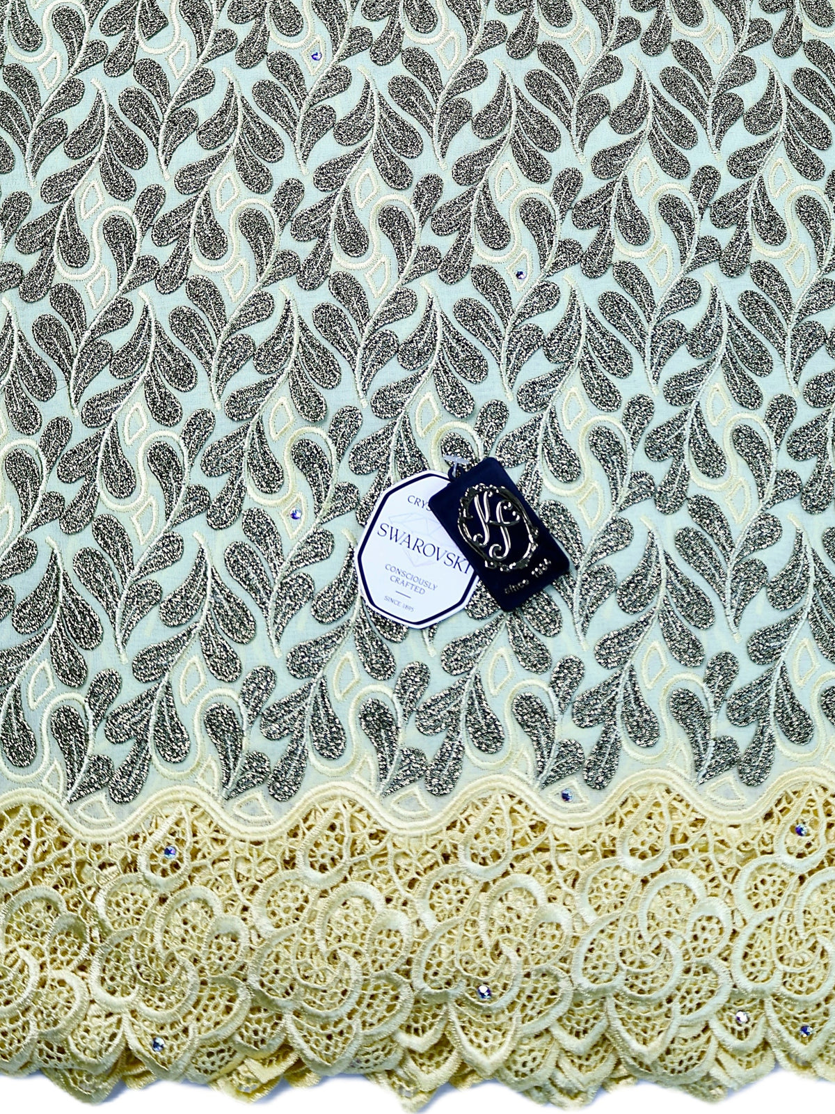 8155 - Swiss Voile Applique Guipure w/Swarovski