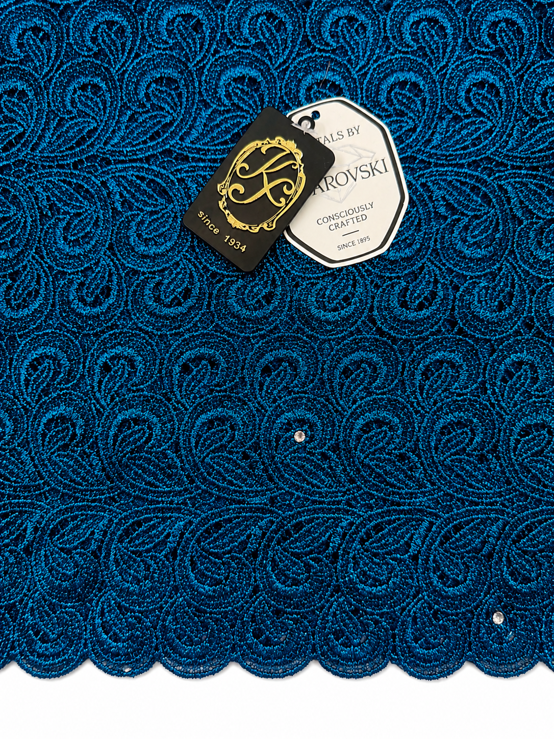 8212FL  Swiss Lurex Guipure Lace w/Swarovski