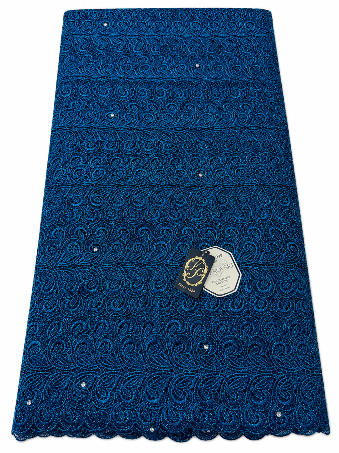 8212FL  Swiss Lurex Guipure Lace w/Swarovski